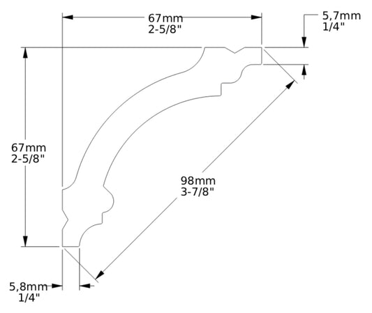 Orac Decor CB511N Cornice Profilo Decoro Soffitto Parete Durofoam® Polimero Leggero Estruso Base di Miscela Polistirene Media Densità Bianco Resistente Agli Urti Acqua Calore Facile Da Installare Verniciabile Per Decorazione Interno Misura 200x6,7x6,7 cm
