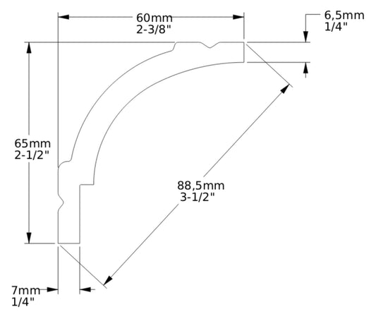 Orac Decor CB525N Cornice Profilo Decoro Soffitto Parete Durofoam® Polimero Leggero Estruso Base di Miscela Polistirene Media Densità Bianco Resistente Agli Urti Acqua Calore Facile Da Installare Verniciabile Per Decorazione Interno Misura 200x6x6,5 cm