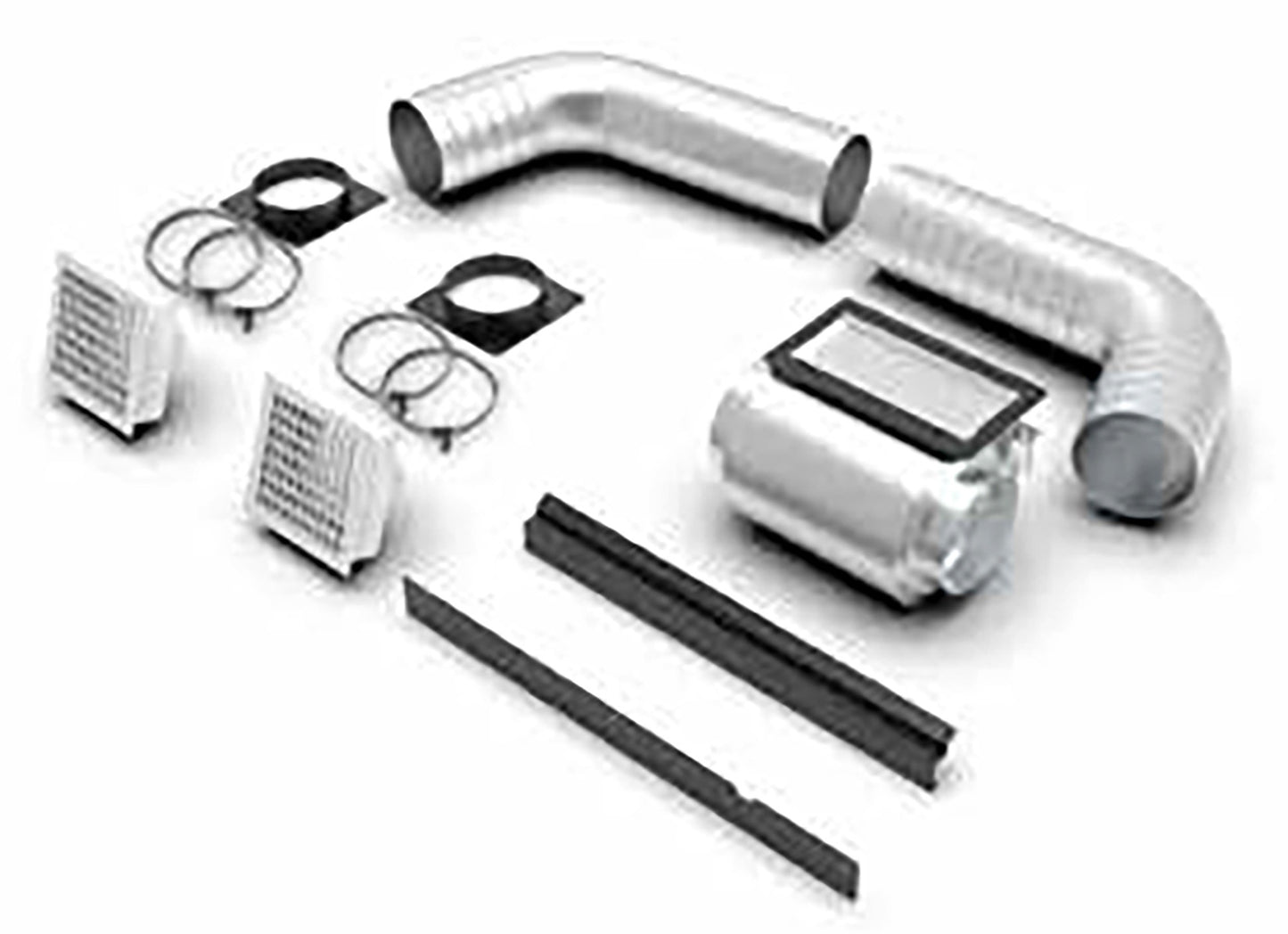 Palazzetti Kit Di Canalizzazione Centrifugo Ecopalex GTM70S/SP Per Prodotti Predisposti Ventilatore Staffe Tamponamento Tubo Corrugato 2 Collari Fissaggio Quattro Fascette Due Bocchette Regolabili Verniciate Bianche
