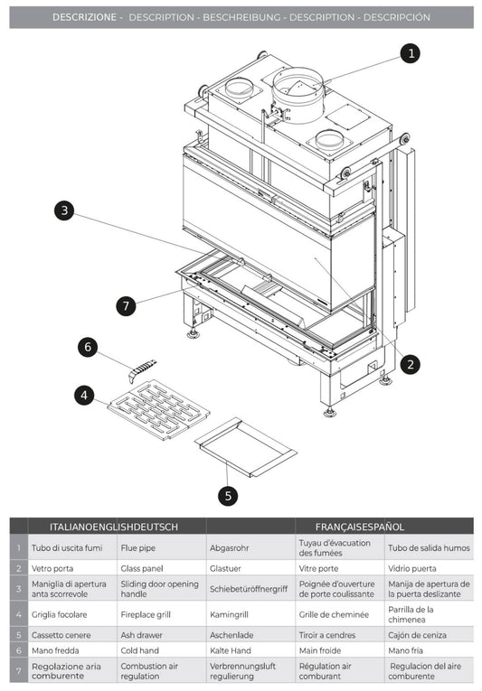 Palazzetti Ecomonoblocco S16:9 3D Camino Legna Riscaldamento Aria Calda Convezione Naturale Irraggiamento Canalizzabile Potenza 20,9 Kw Focolare Refrattario Thermofix® Apertura Vetro Scorrevole Tridimensionale Visione Fiamma 3 Lati Misura 104x63 H158 cm
