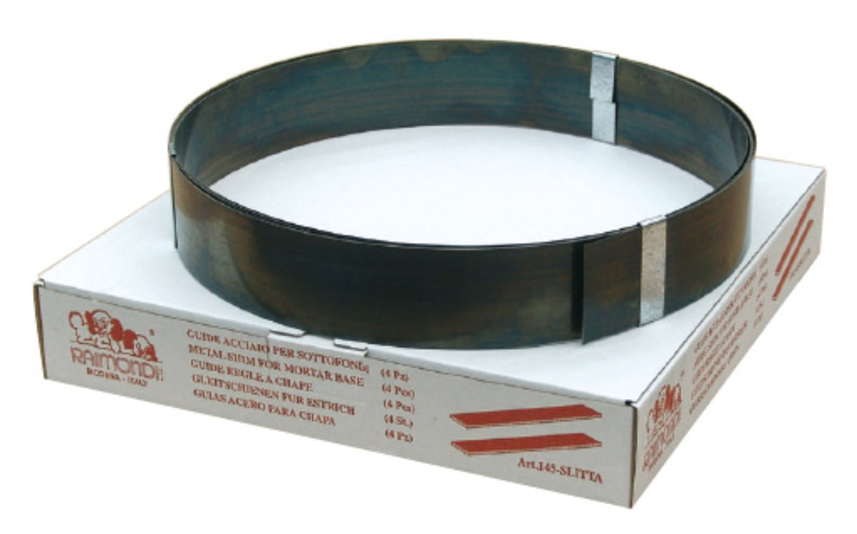 Raimondi Slittino 145SLITTA Kit di 4 Guide Slitte Per Sottofondi in Acciaio Armonico 1500x50x5/10 mm Da Posare Sulle Fasce di Riferimento per la Preparazione di Massetti per Favorire lo Slittamento Della Stadia