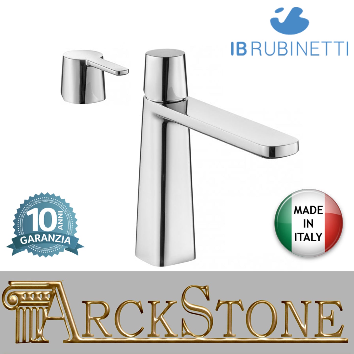 Miscelatore lavabo alto completo di piletta di scarico click-clack marca IB rubinetti modello Taaac rubinetteria rubinetto ottone cromato fontana finitura cromo rivenditore autorizzato campania arredamento garanzia 10 anni qualità made in italy azienda