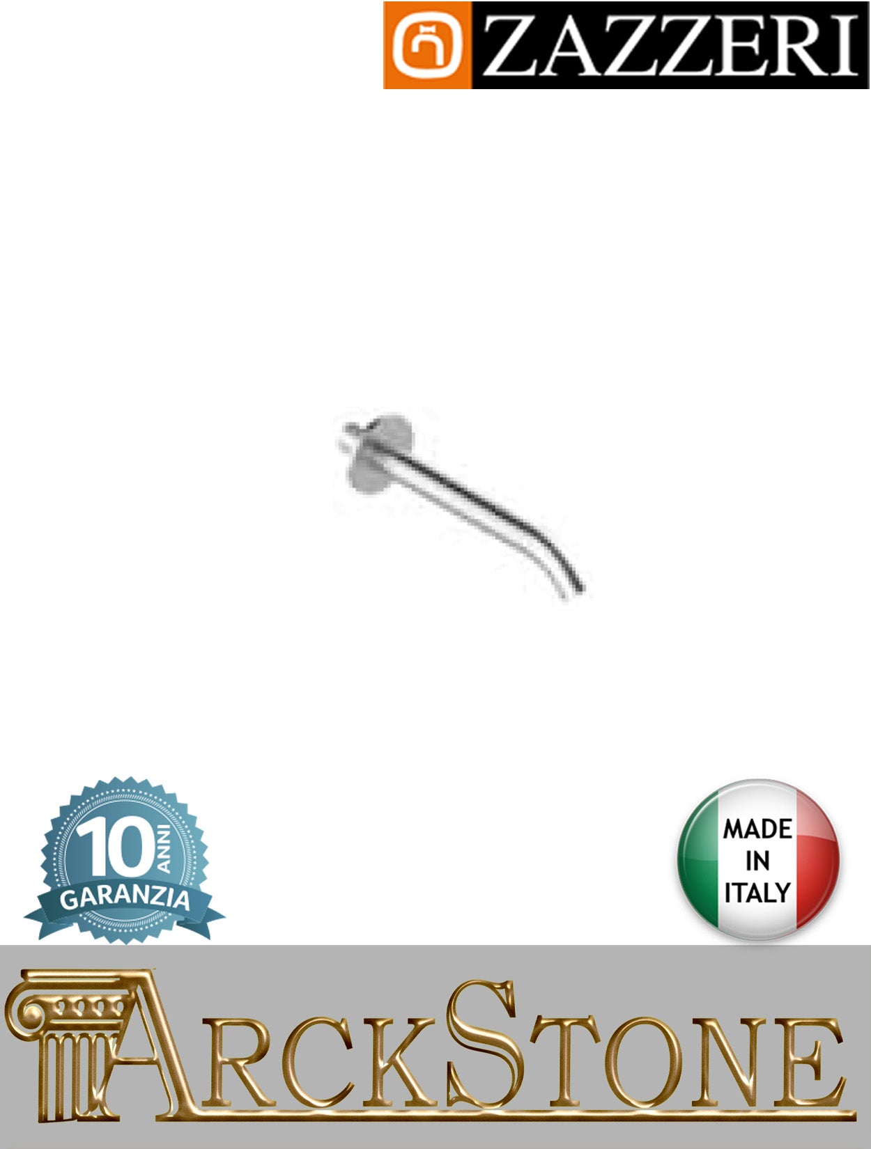 Getto lavabo 190 mm marca Zazzeri modello Z316 Mono finitura acciaio inox spazzolato parete incasso fontana rubinetto erogazione rubinetteria muro arredo bagno completo mix acqua garanzia 10 anni qualità made in italy