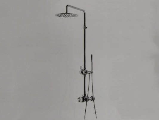 IB Rubinetti SHOWER COLUMNS Gruppo Colonna Doccia Bold Attrezzata Multifunzione A Parete Frontale Miscelatore Termostatico Materiale Ottone Finitura Cromata Senza Indromassaggio Con Doccetta E Soffione Anticalcare