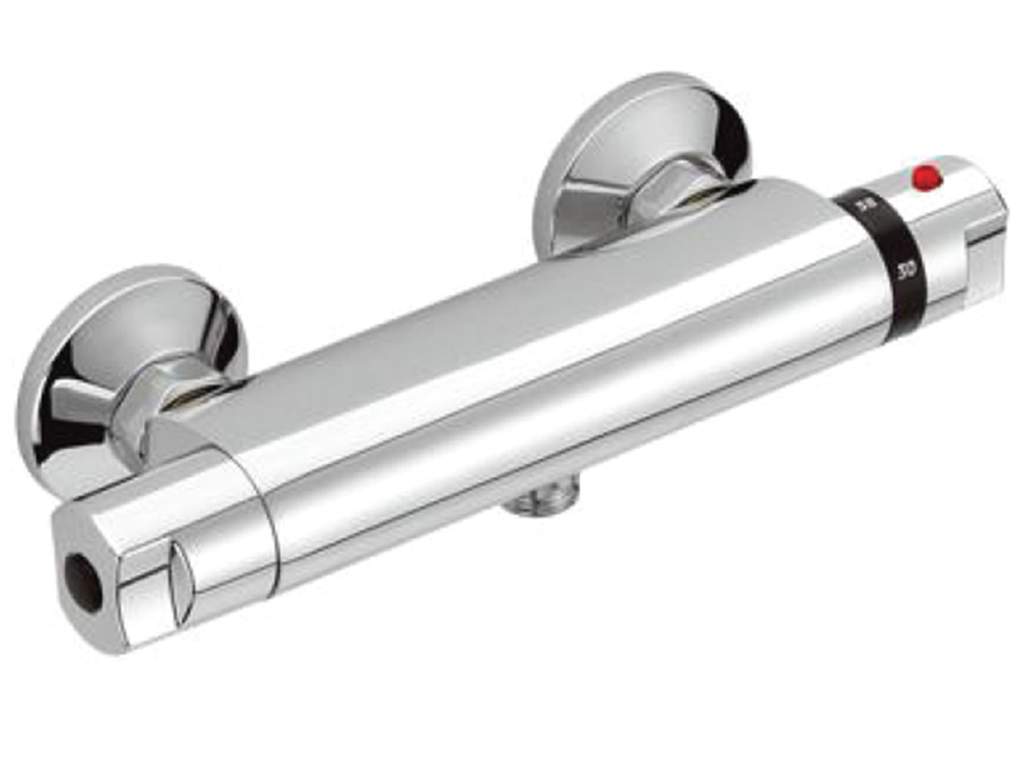 Miscelatore Per Doccia Esterno Termostatico Duemmeggi Termostatici Installazione Muro Parete 1 Via 1 Leva Manopola Monocomando 2 Fori Stile Moderno Materiale Ottone Finitura Cromata Made in Italy Garanzia 5 Anni