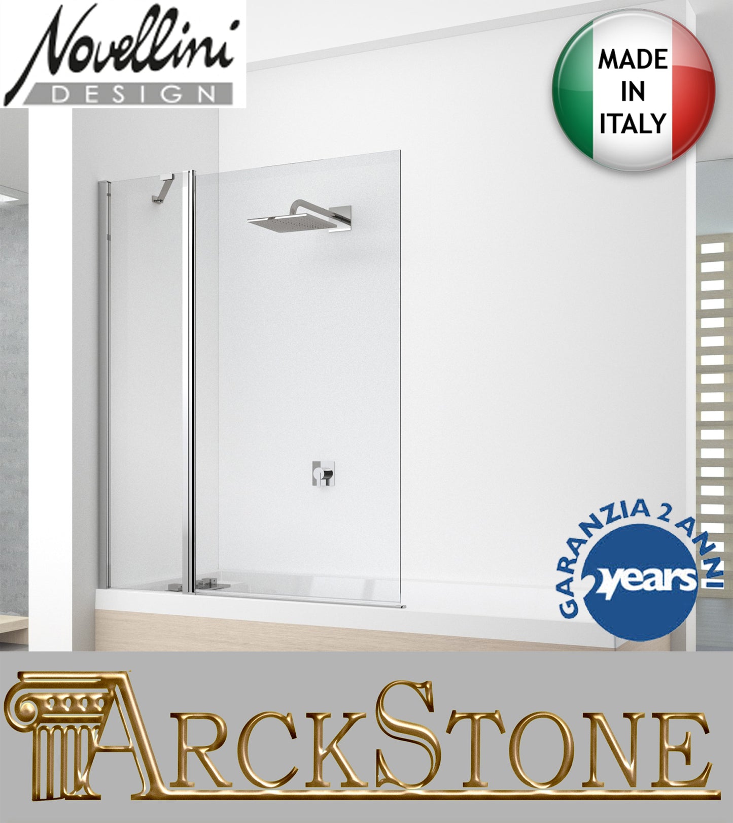 Novellini Young 2.0 3V Box Doccia Sopravasca 1 Anta Fissa e 1 Girevole a 180° Reversibile Vetro Cristallo Trasparente Temperato Spessore 6 mm Profilo Cromo Estensibilità 2 cm Misura Larghezza 98 cm Altezza 150 cm 98x150 cm