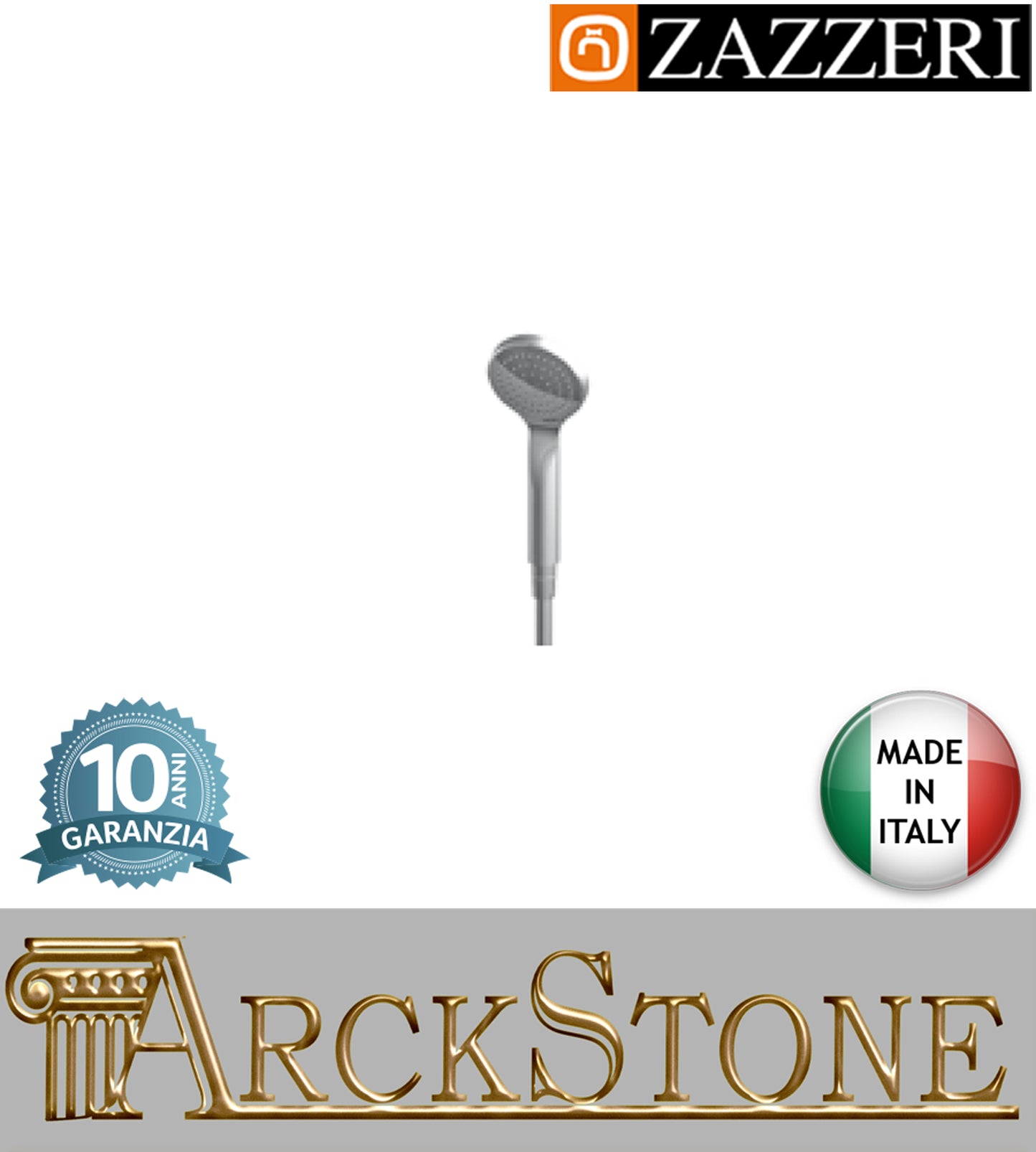 Duplex set doccia Ø100 mm marca Zazzeri modello Shower Unix completo finitura cromata doccetta mano flessibile PVC anticalcare parete arredamento bagno muro casa cromo garanzia 10 anni azienda qualità made in italySet doc