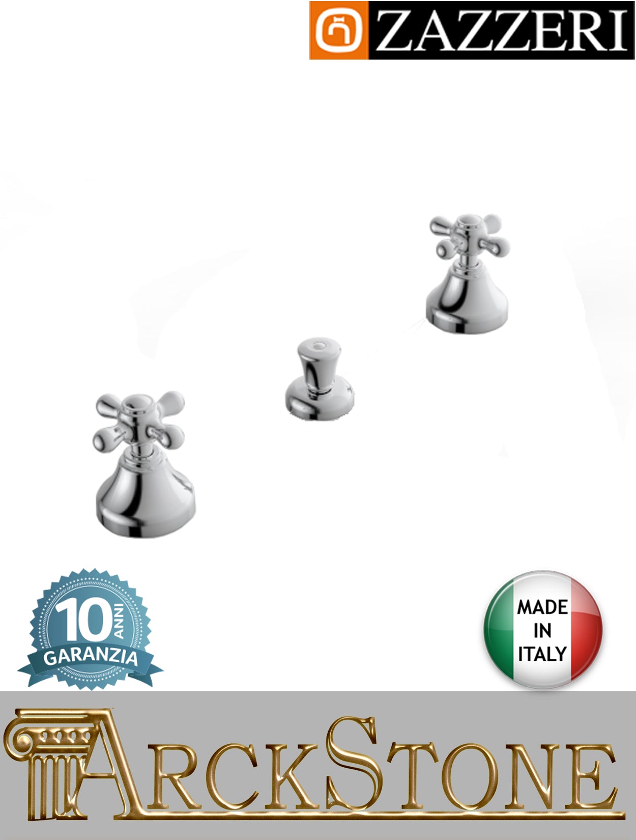Miscelatore bidet marca Zazzeri modello 802 finitura ottone cromato appoggio tre 3 fori vitone ceramico 180° piletta scarico automatico rubinetto casa rubinetteria azienda certificata fontana acqua garanzia 10 anni qualità made in italy