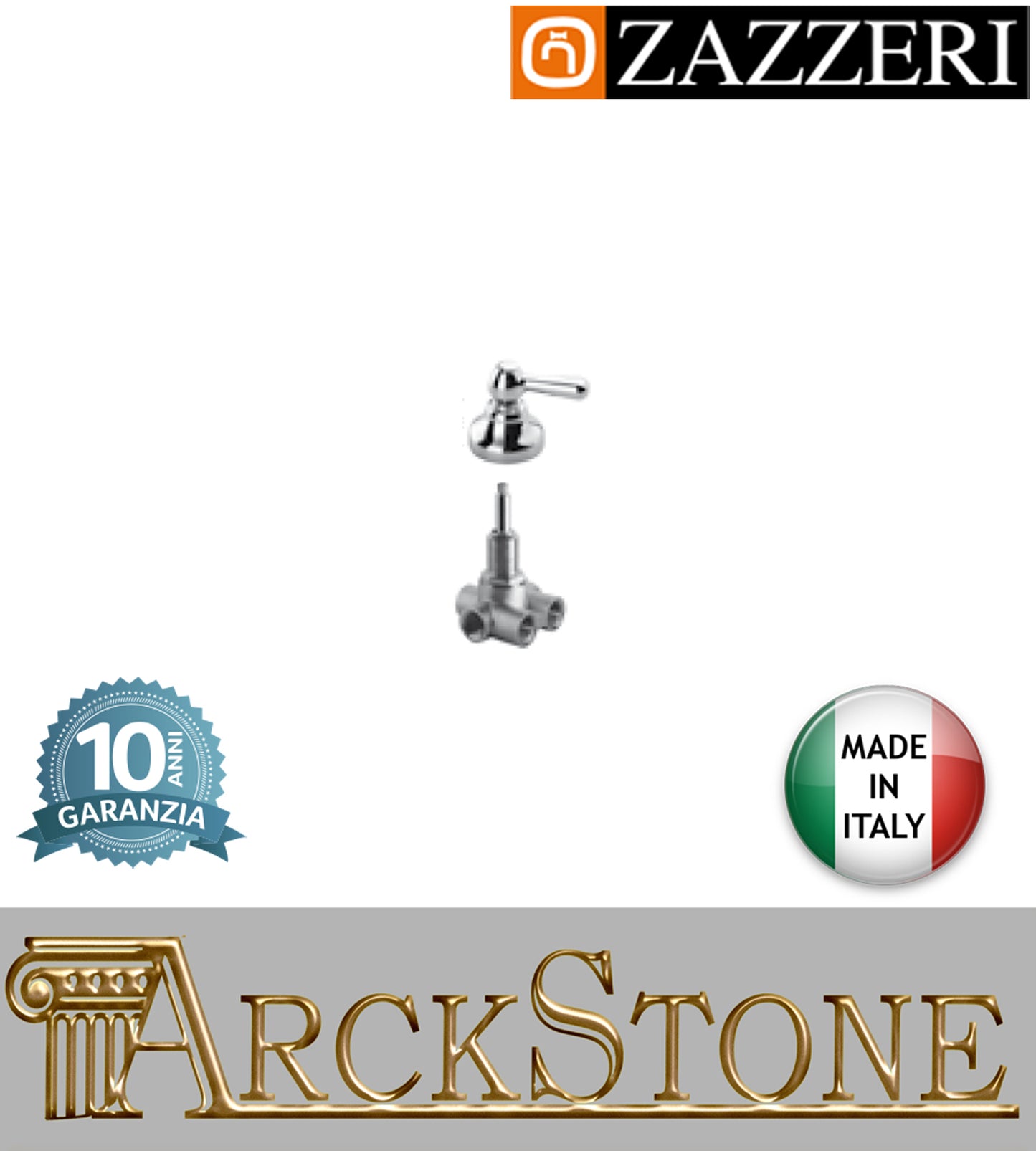 Rubinetto marca Zazzeri modello 800 completo finitura ottone cromato parete arresto deviatore incasso tre 3 vie rubinetto rubinetteria arredamento cromo arredo bagno acqua muro garanzia 10 anni qualità made in italy