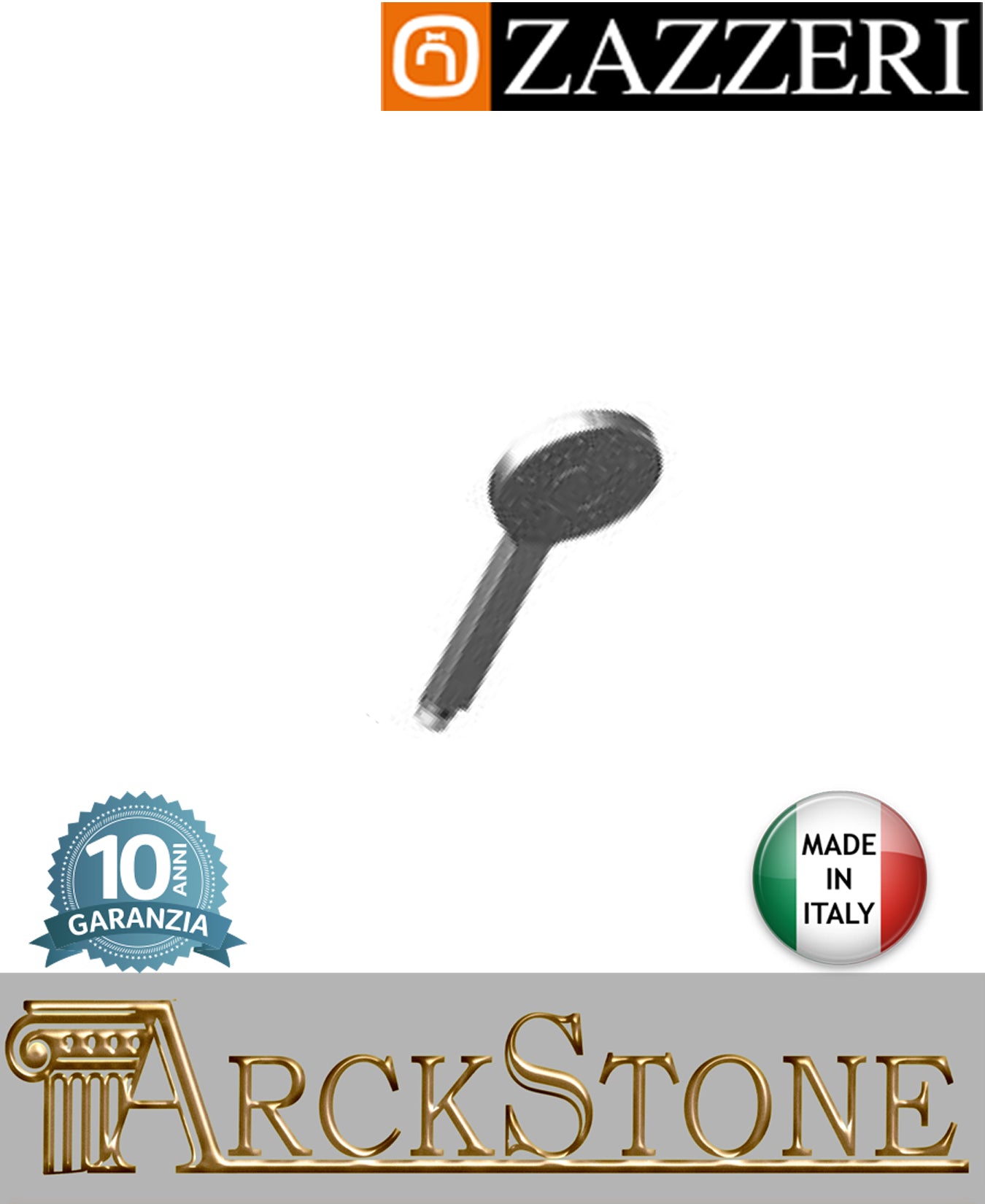 Doccetta Ø105 mm marca Zazzeri modello Unix finitura metallo cromato mano arredamento casa home anticalcare arredo bagno acqua azienda certificata garanzia 10 anni qualità made in italy