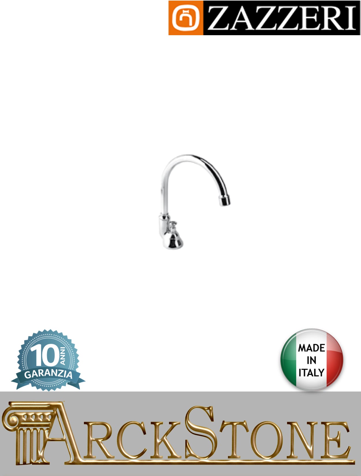 Getto lavabo marca Zazzeri modello Unix finitura ottone cromato senza miscelatore appoggio collo girevole rubinetto rubinetteria fontana acqua arredamento arredo bagno garanzia 10 anni qualità made in italy