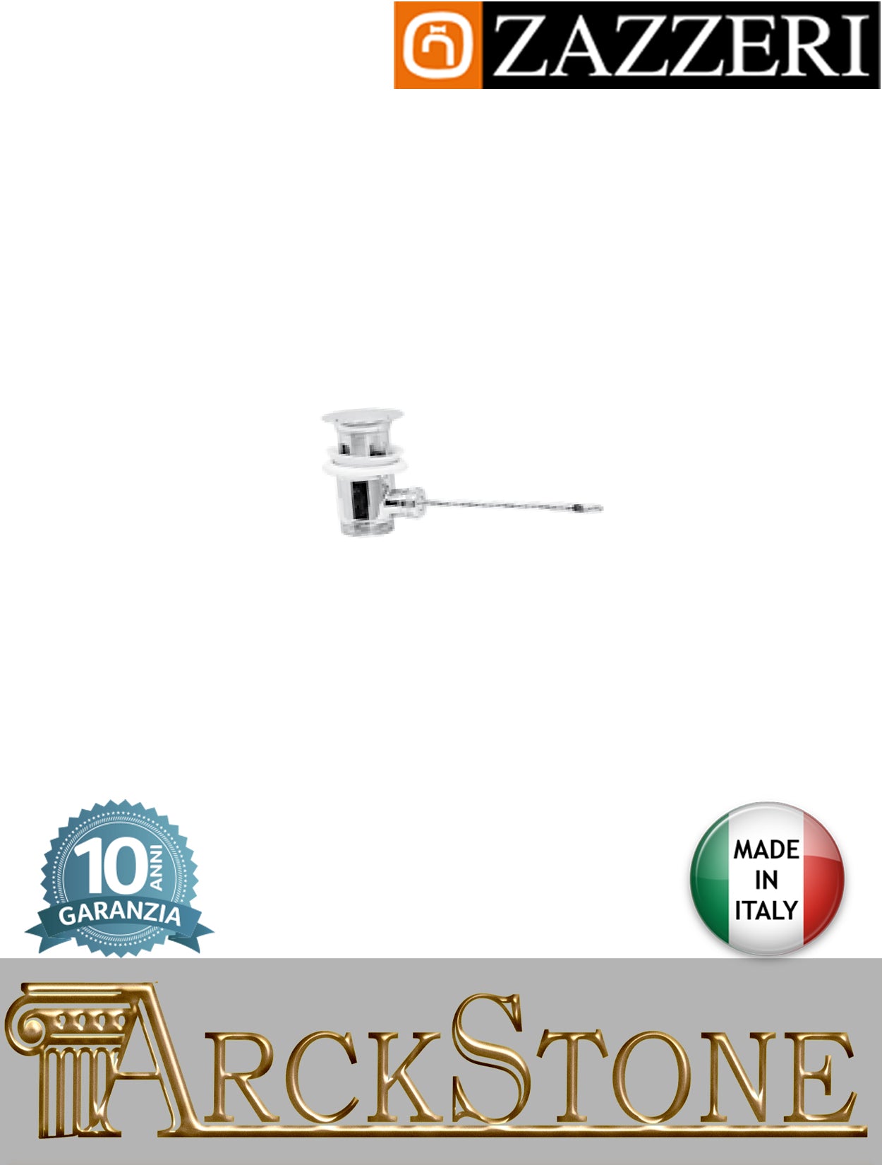 Piletta scarico marca Zazzeri modello Unix 2900F302A00 CRCR finitura cromata automatico arredamento casa home acqua arredo bagno azienda certificata garanzia 10 anni qualità made in italy