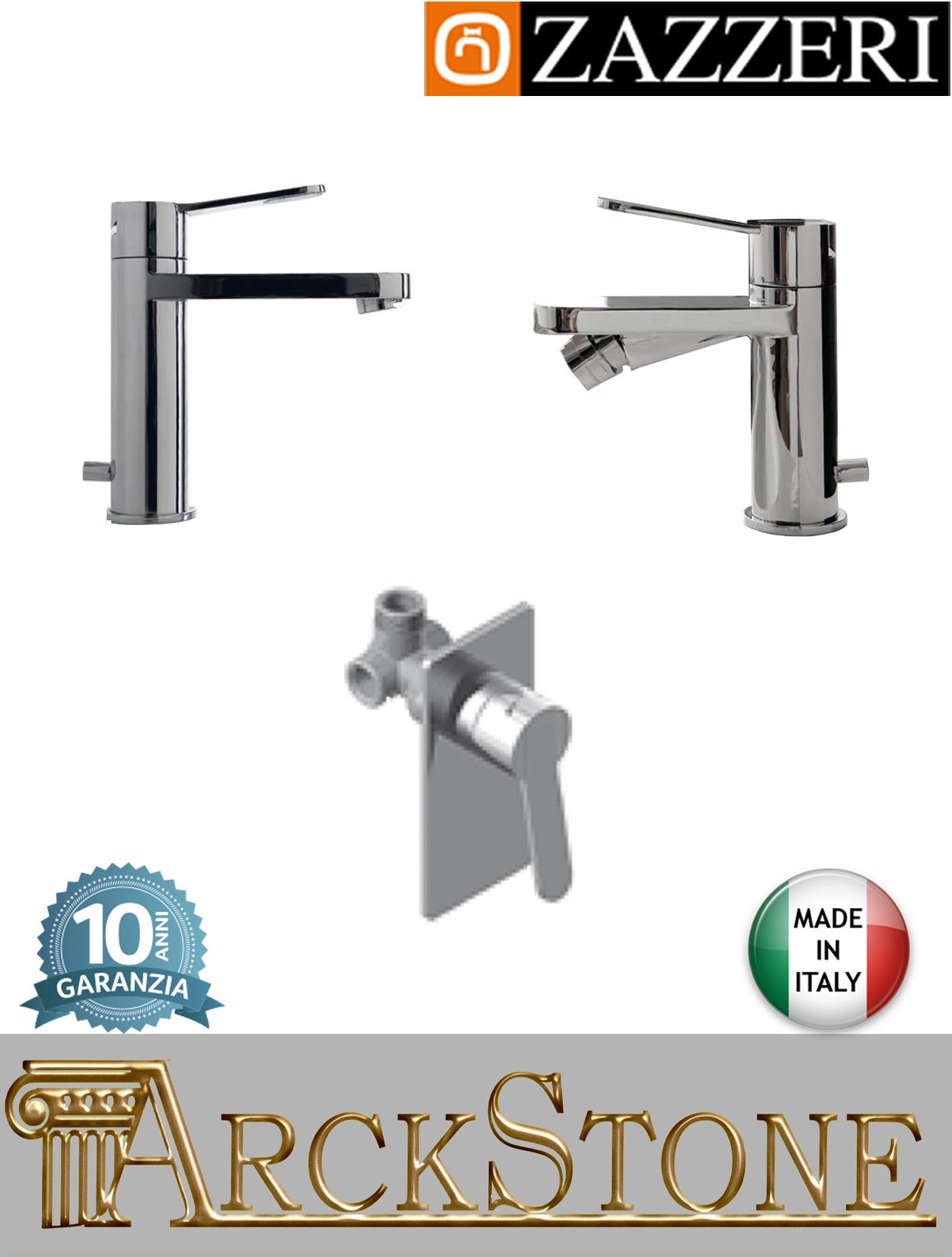 Rubinetteria bagno completa marca Zazzeri modello Trend X finitura ottone cromato miscelatore lavabo bidet doccia appoggio monoforo parete incasso rubinetto arredo muro fontana acqua qualità mix piletta scarico garanzia 10 anni made in italy
