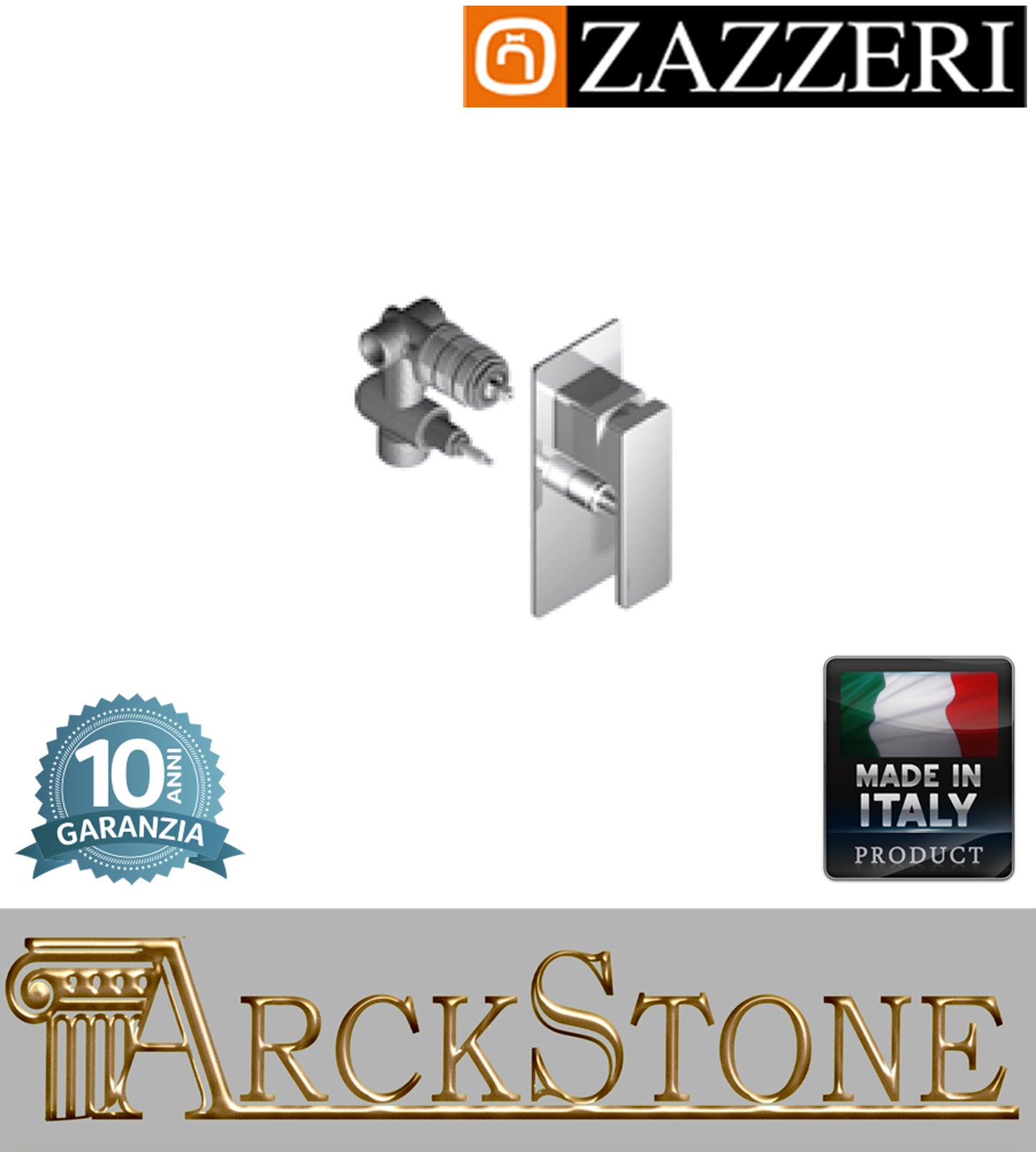 Miscelatore meccanico doccia marca Zazzeri modello Shower Unix 5700B401A00+5700A401A00 CRCR completo finitura cromata incasso parete rubinetto arredamento rubinetteria bagno lavanderia cromo garanzia 10 anni azienda certificata made in italy