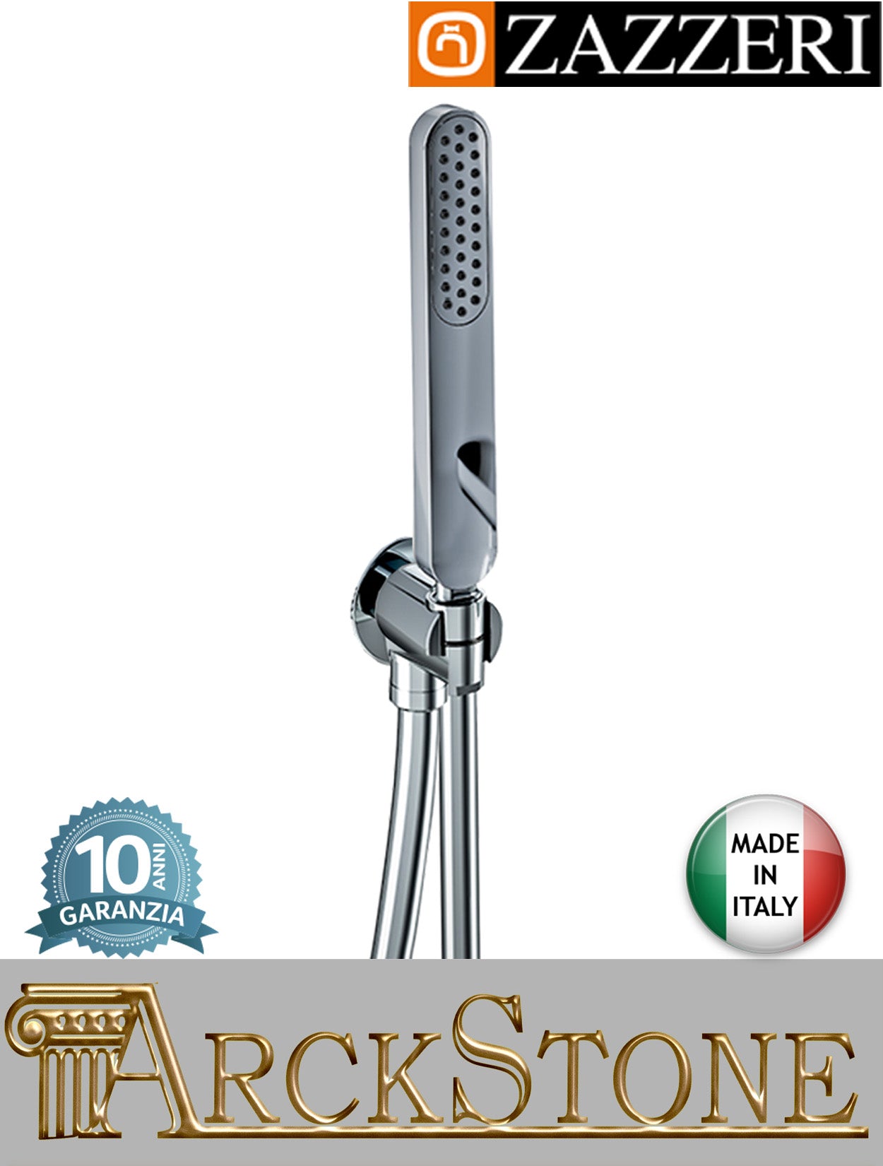 Set doccia marca Zazzeri modello Ultra finitura cromata parete completa doccetta presa acqua muro supporto attacco arredo bagno arredamento casa home azienda certificata garanzia 10 anni qualità made in italy