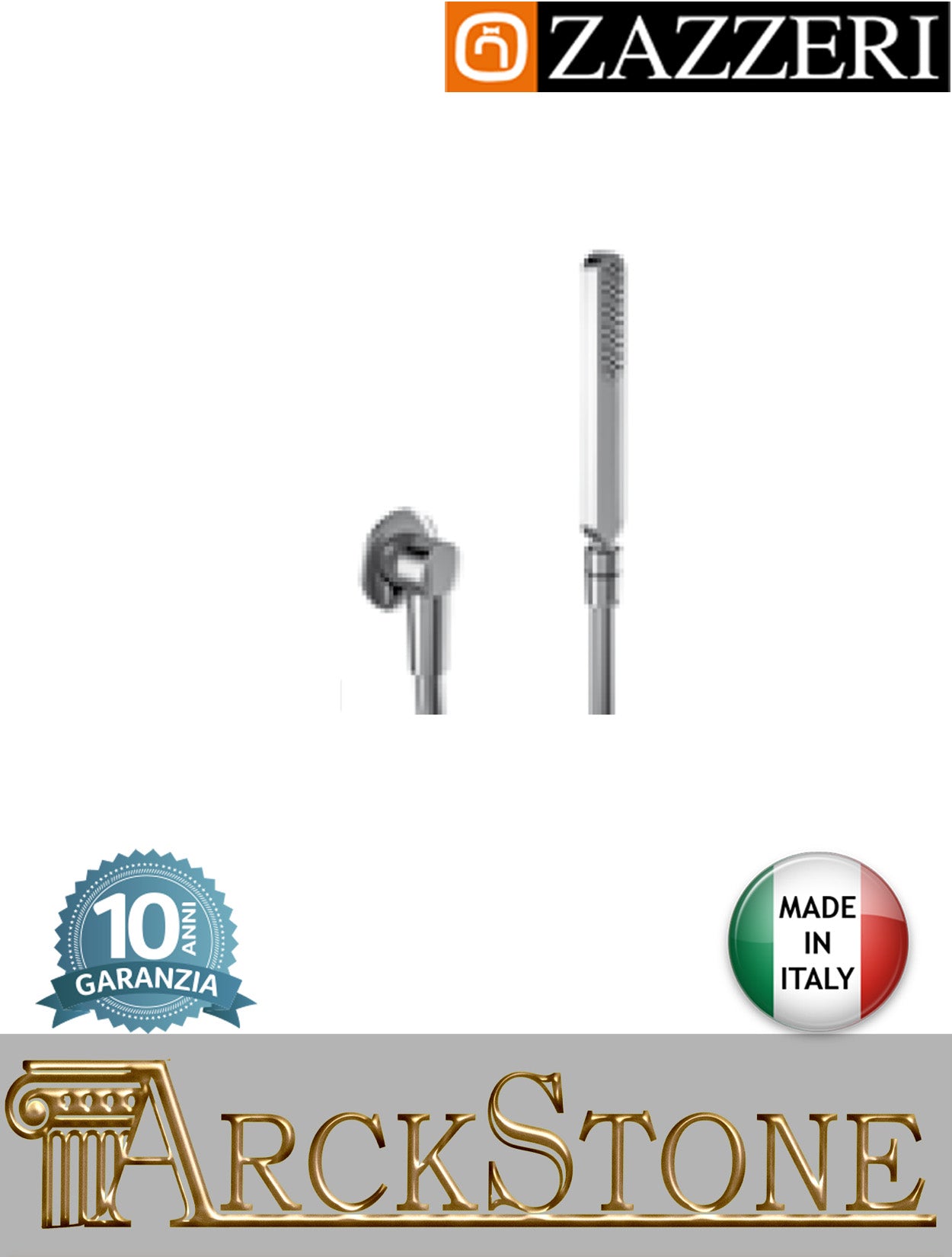 Set doccia per asta saliscendi marca Zazzeri modello Ultra finitura cromato parete completo doccetta anticcalcare flessibile presa acqua muro arredo bagno cromo casa home garanzia 10 anni qualità made in italy