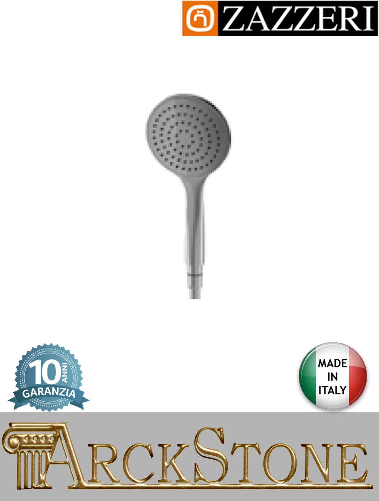 Set doccia marca Zazzeri modello Ultra finitura cromata doccetta Ø130 mm flessibile arredo bagno arredamento casa home acqua mano azienda certificata garanzia 10 anni qualità made in italy