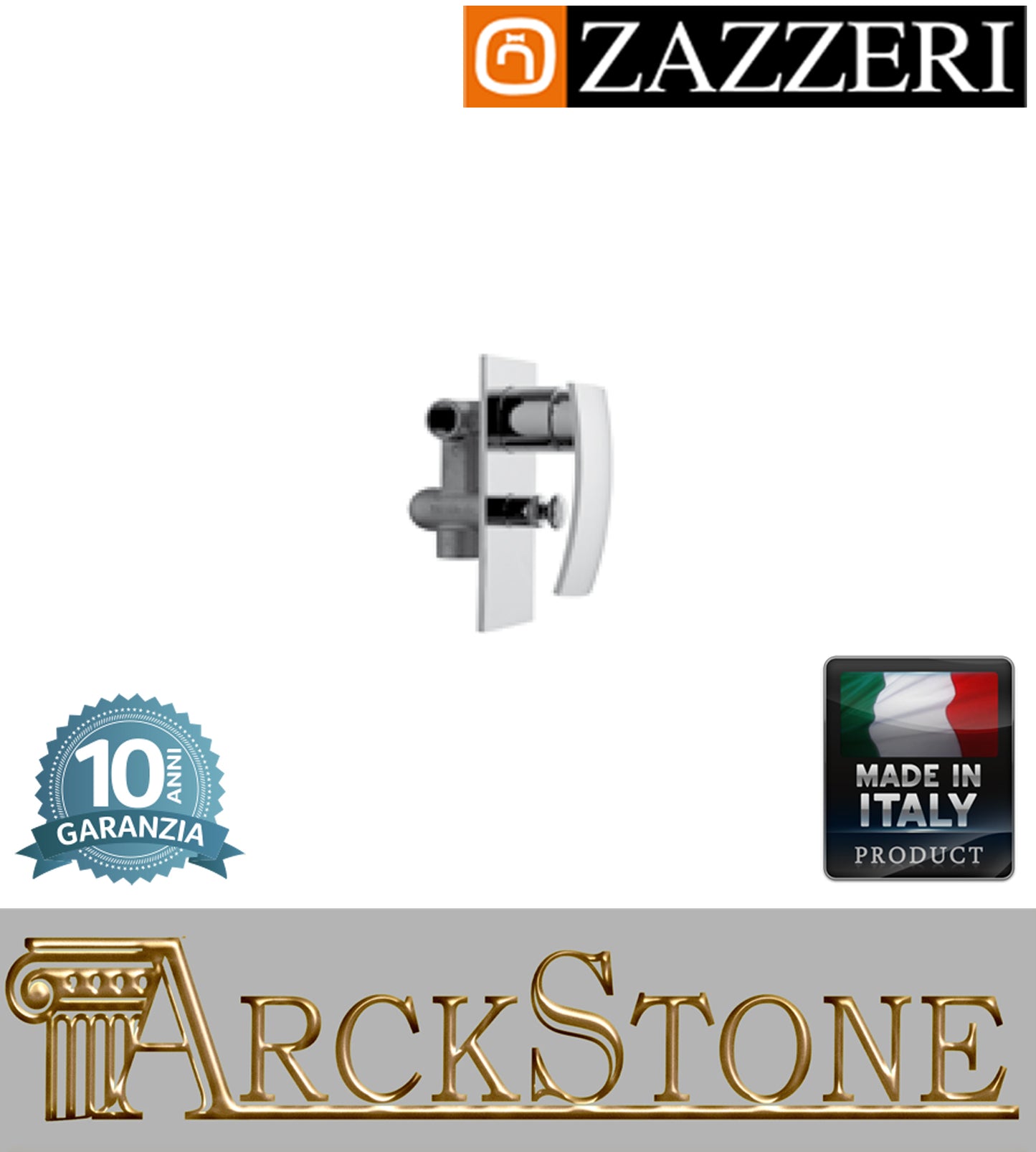 Miscelatore meccanico doccia marca Zazzeri modello Shower Unix 2900A401A00+3901B401A00 CRCR completo finitura cromata incasso parete rubinetto arredamento rubinetteria lavanderia cromo casa garanzia 10 anni azienda certificata made in italy