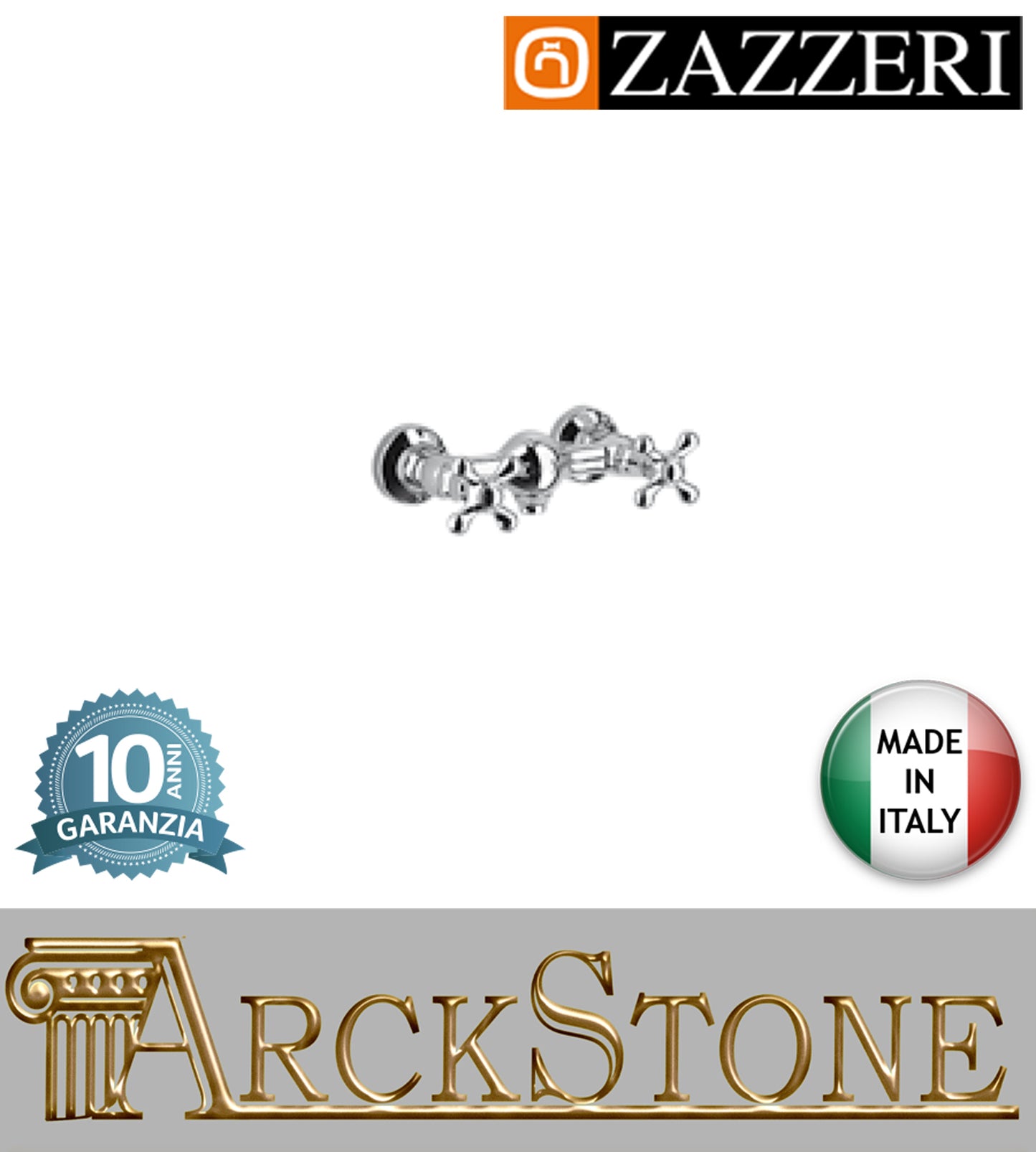 Miscelatore doccia esterno marca Zazzeri modello Shower Unix senza flessibile doccetta vitone tradizionale finitura ottone cromata incasso parete rubinetto arredamento rubinetteria cromo bagno garanzia 10 anni qualità made in italy