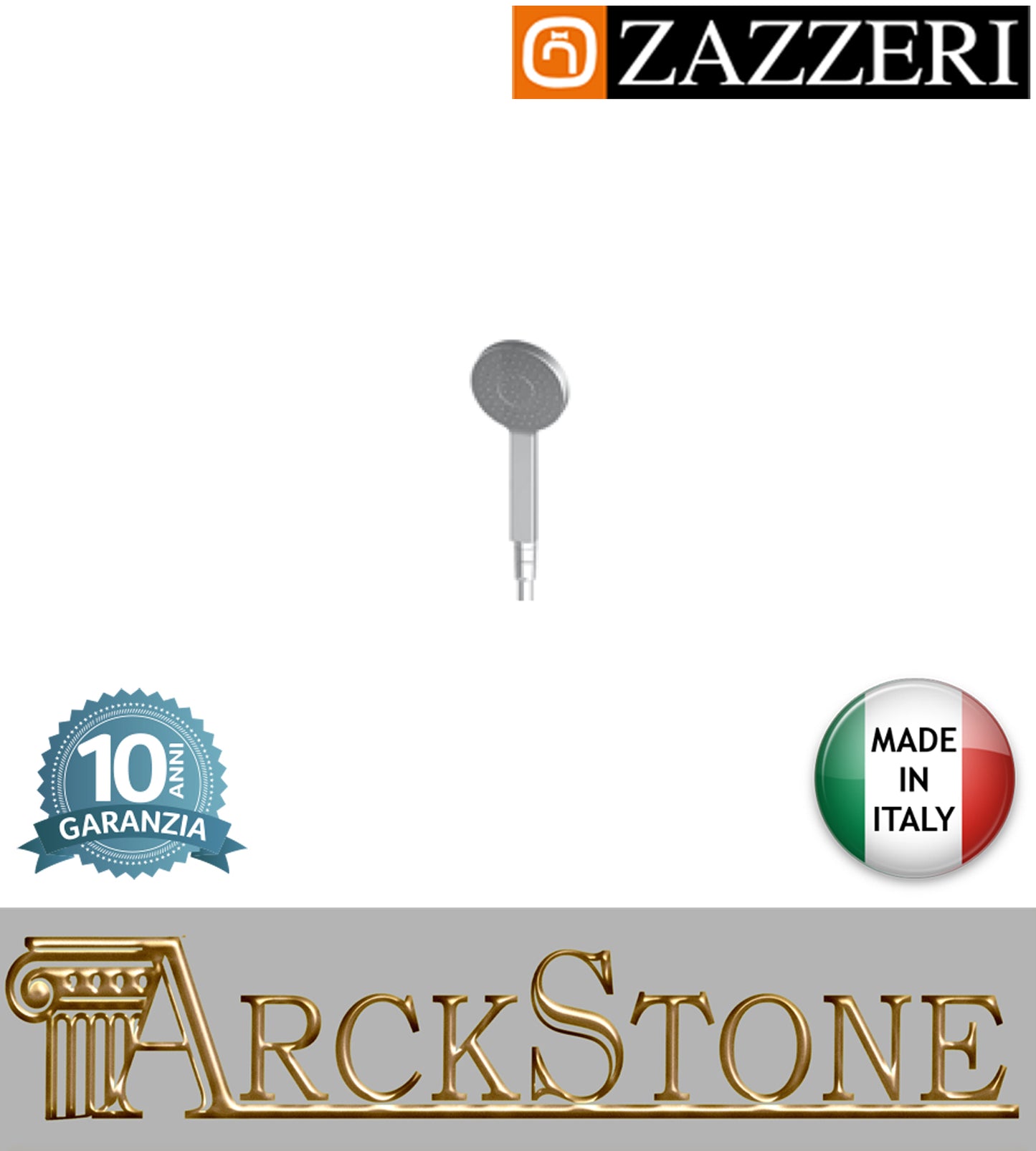 Set doccia doccetta Ø105 mm marca Zazzeri modello Qquadro finitura cromata flessibile PVC anticalcare cromo rubinetteria rubinetto arredo bagno arredamento acqua casa home garanzia 10 anni qualità made in italy