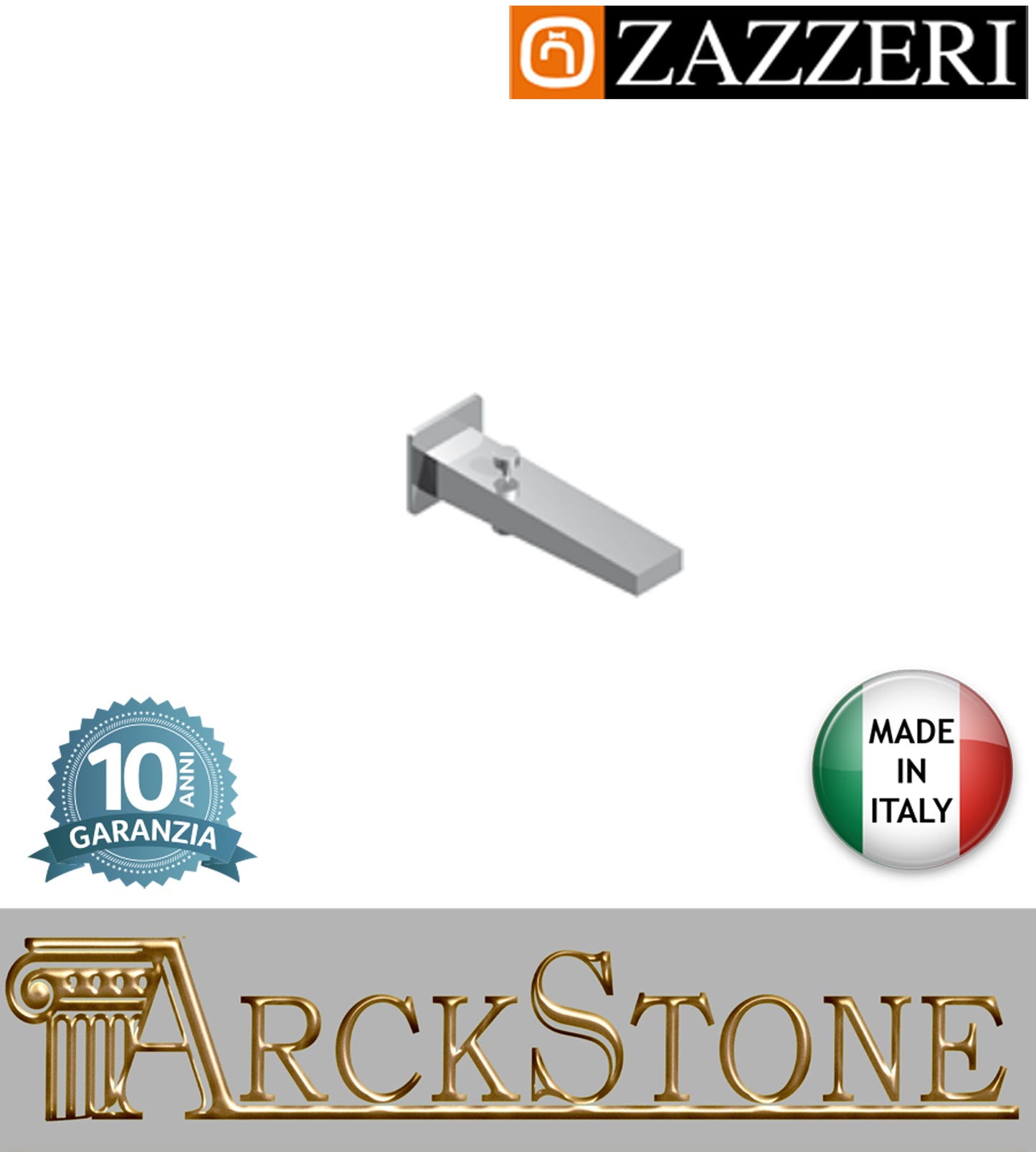 Getto vasca marca Zazzeri modello 100 incasso finitura ottone cromato parete rubinetto deviatore rubinetteria cromo arredamento Arredo Bagno