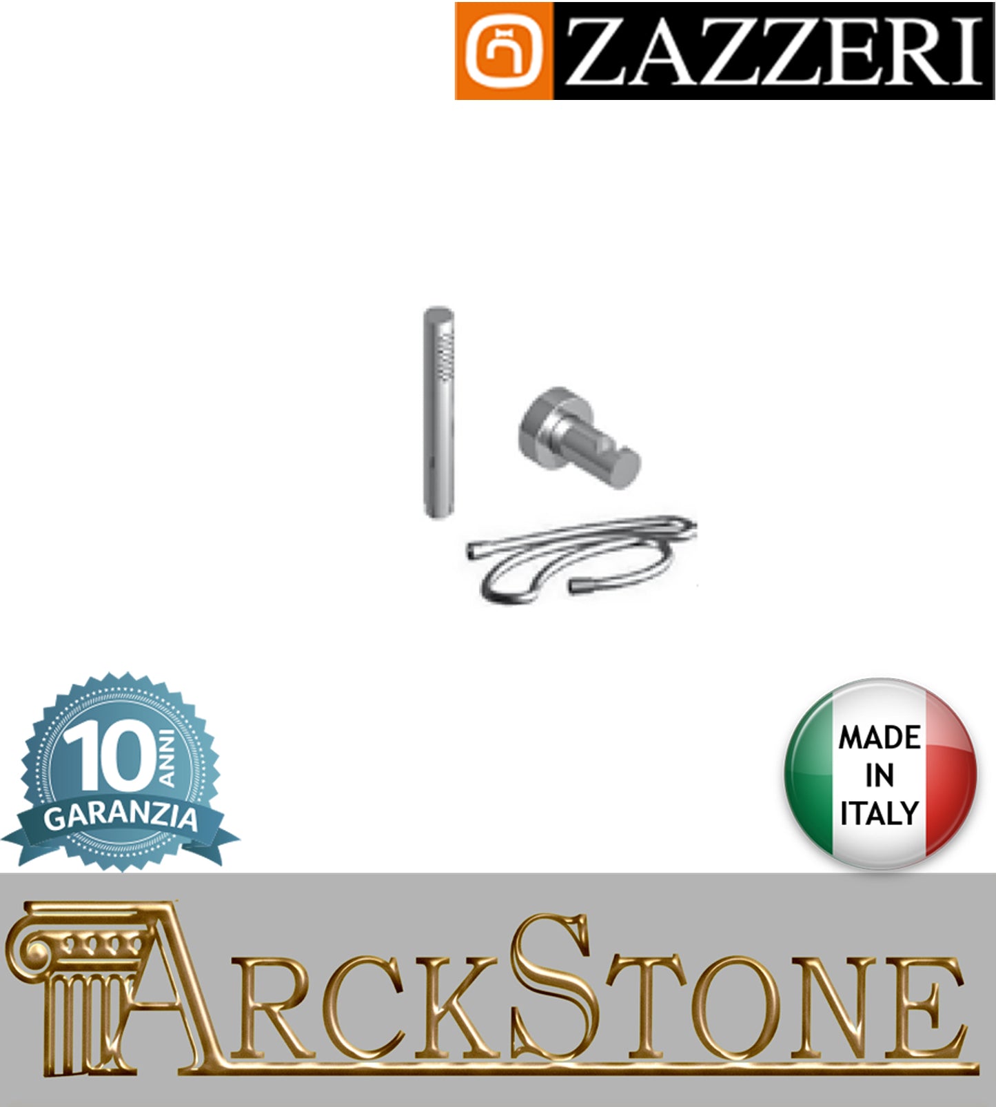 Set doccia marca Zazzeri modello TREND X finitura ottone cromato parete doccetta stilo anticalcare attacco muro flessibile PVC arredamento casa home arredo bagno acqua azienda garanzia 10 anni qualità made in italy