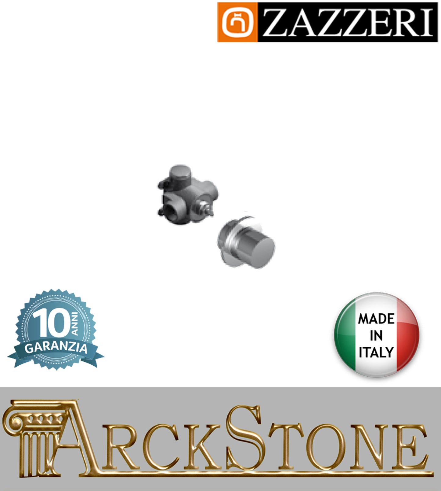 Rubinetto arresto marca Zazzeri modello Da-Da 7 Mono deviatore incasso stop due uscite completo finitura ottone cromato parete rubinetto rubinetteria arredamento cromo muro arredo bagno garanzia 10 anni qualità made in ita