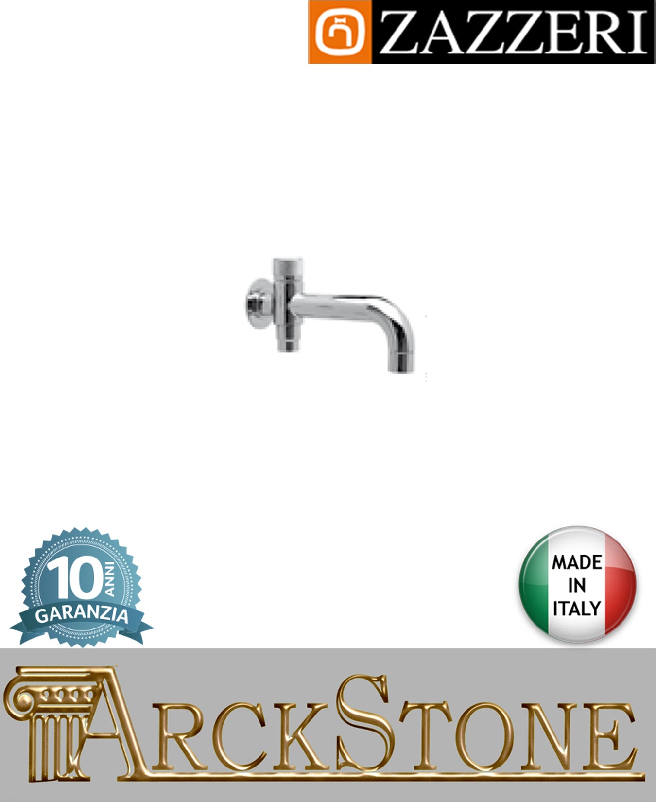 Getto vasca marca Zazzeri modello Modo 7 finitura ottone cromato parete deviatore muro 159 mm rubinetto rubinetteria arredamento casa arredo bagno acqua fontana garanzia 10 anni qualità made in italy