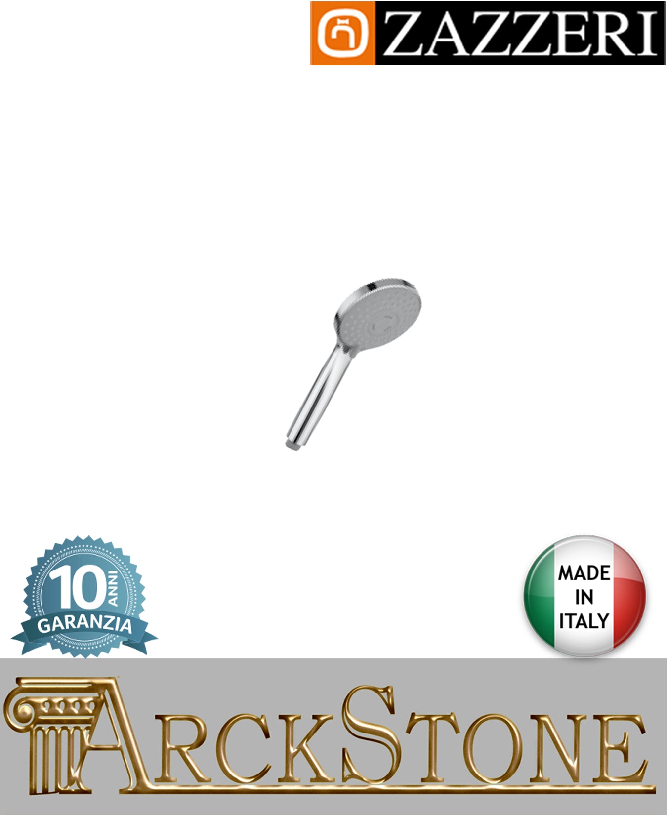 Doccetta Ø115 mm marca Zazzeri modello Modo 7 finitura metallo cromato mano anticalcare multifunzione arredamento casa home acqua arredo bagno parete muro garanzia 10 anni qualità made in italy