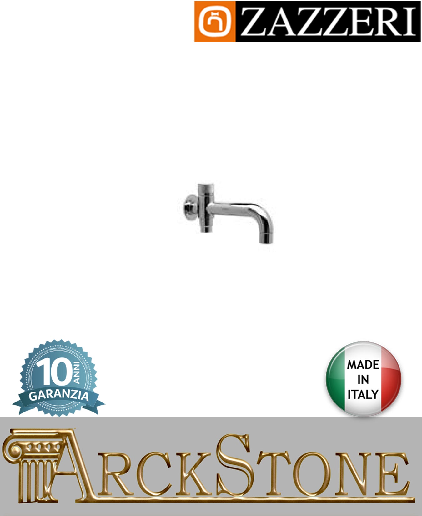 Getto vasca marca Zazzeri modello Da-Da 7 Mono finitura ottone cromato parete incasso deviatore arredamento casa home arredo bagno acqua fontana azienda certificata garanzia 10 anni qualità made in italy