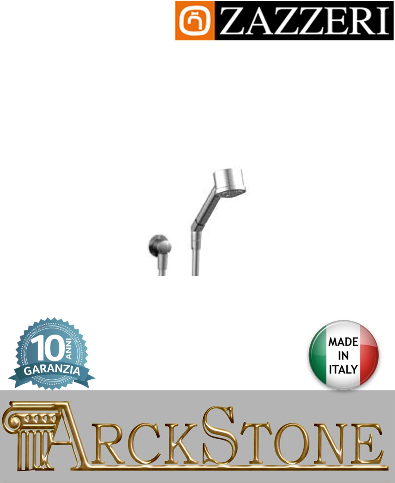 Set doccia asta saliscendi marca Zazzeri modello Da-Da 7 Mono completo presa acqua cromata doccetta mano quattro funzioni flessibile PVC anticalcare rubinetteria parete bagno cromo garanzia 10 anni azienda made in italy