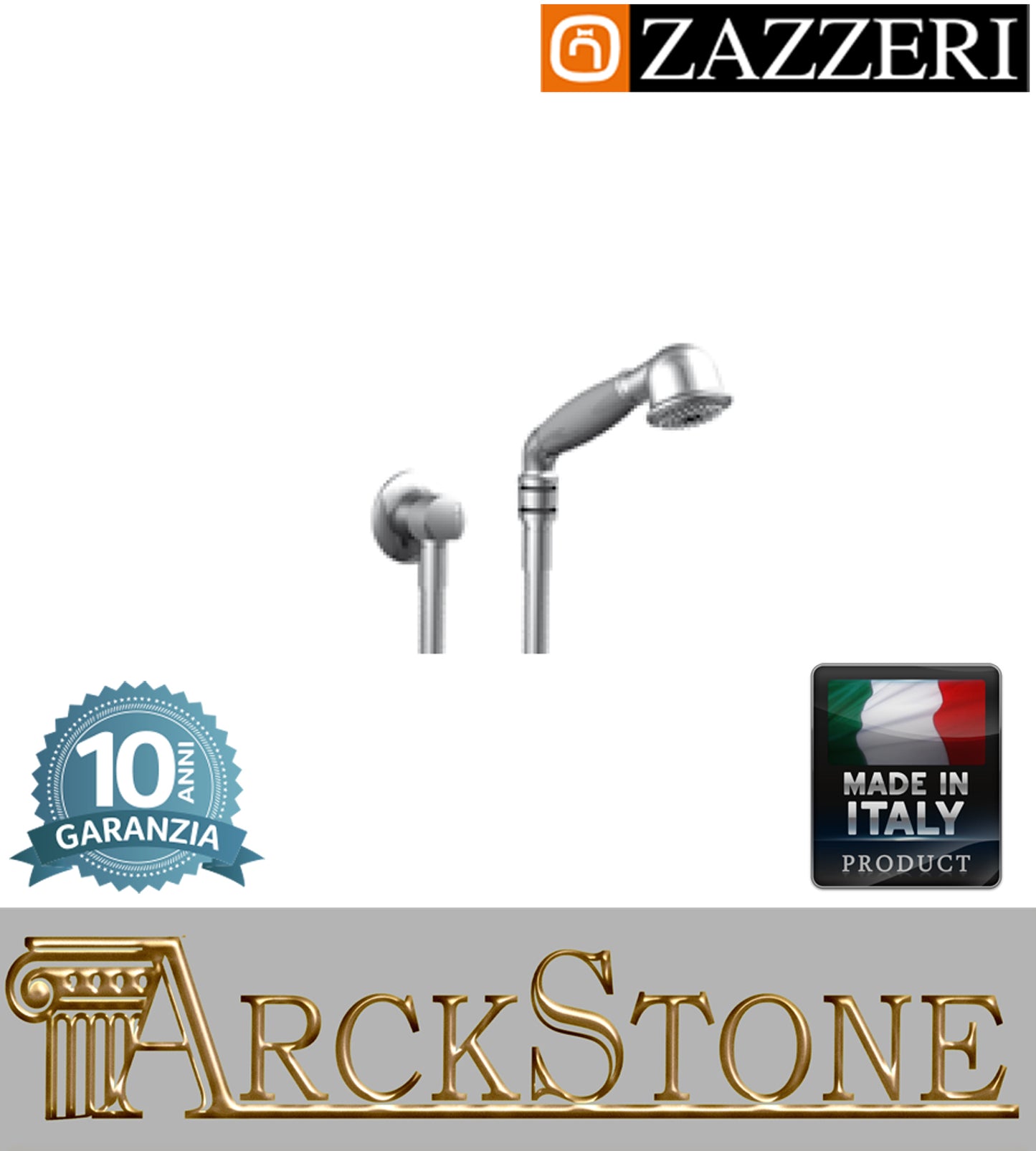 Set doccia asta saliscendi marca Zazzeri modello Shower Unix 3000Q417A00 CRCR completo presa acqua cromata doccetta mano flessibile PVC anticalcare rubinetteria parete arredamento bagno cromo garanzia 10 anni azienda made in italy