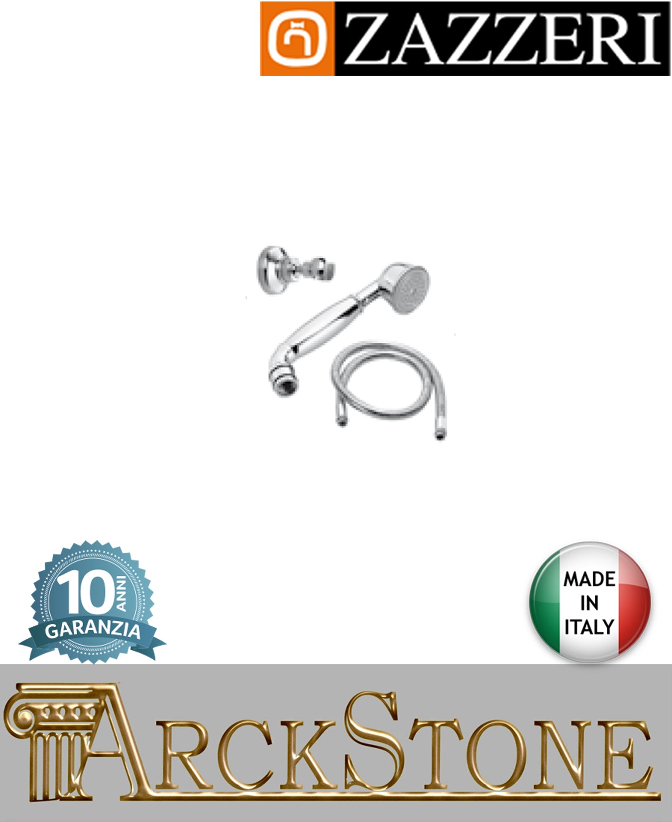 Set doccia marca Zazzeri modello Kent finitura ottone cromato attacco doccetta muro parete flessibile arredamento casa home supporto arredo bagno acqua azienda certificata garanzia 10 anni qualità made in italy
