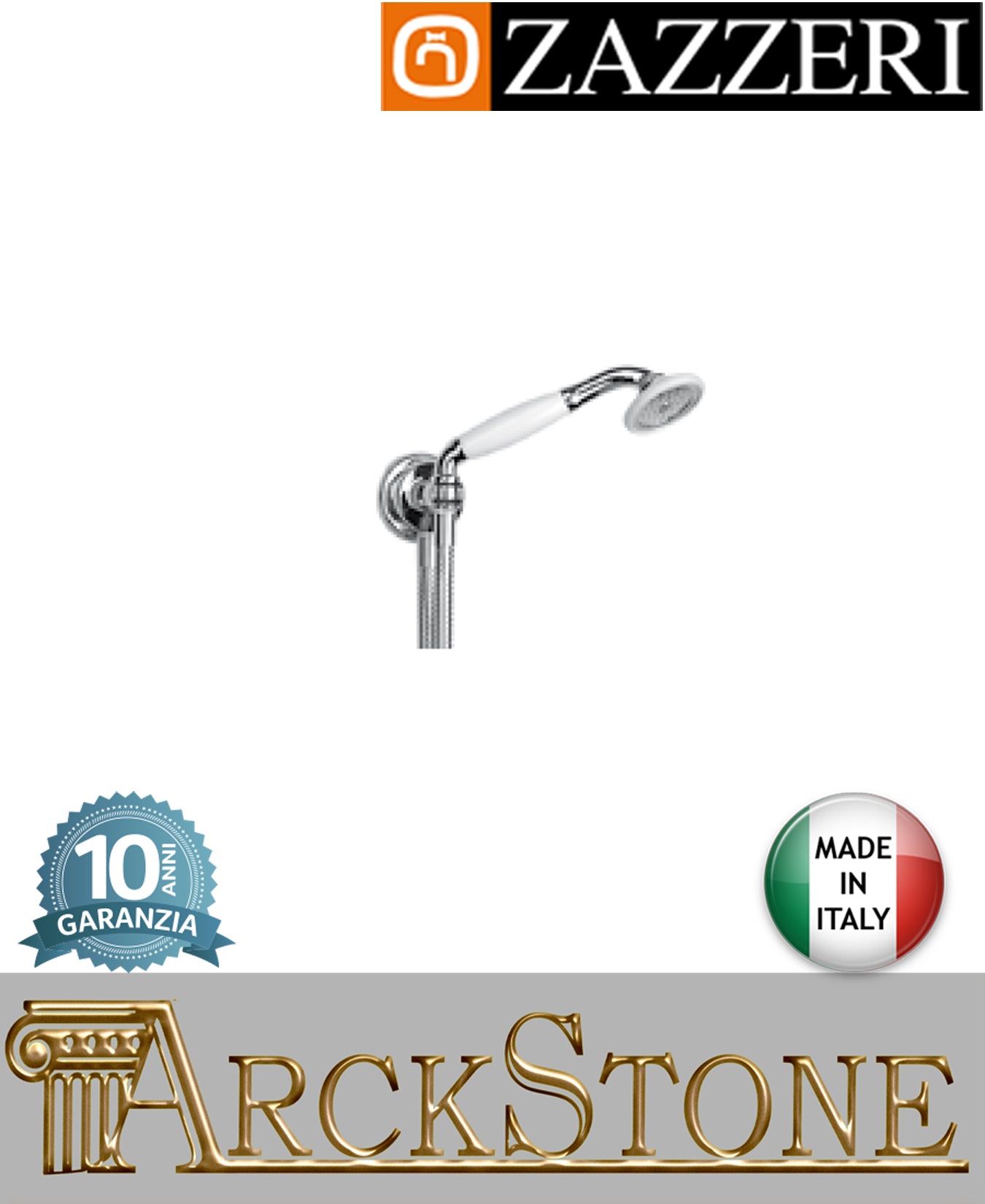 Set doccia marca Zazzeri modello Kent finitura ottone cromato completo parete attacco doccetta muro flessibile arredamento casa arredo bagno acqua cromo azienda certificato garanzia 10 anni qualità made in italy