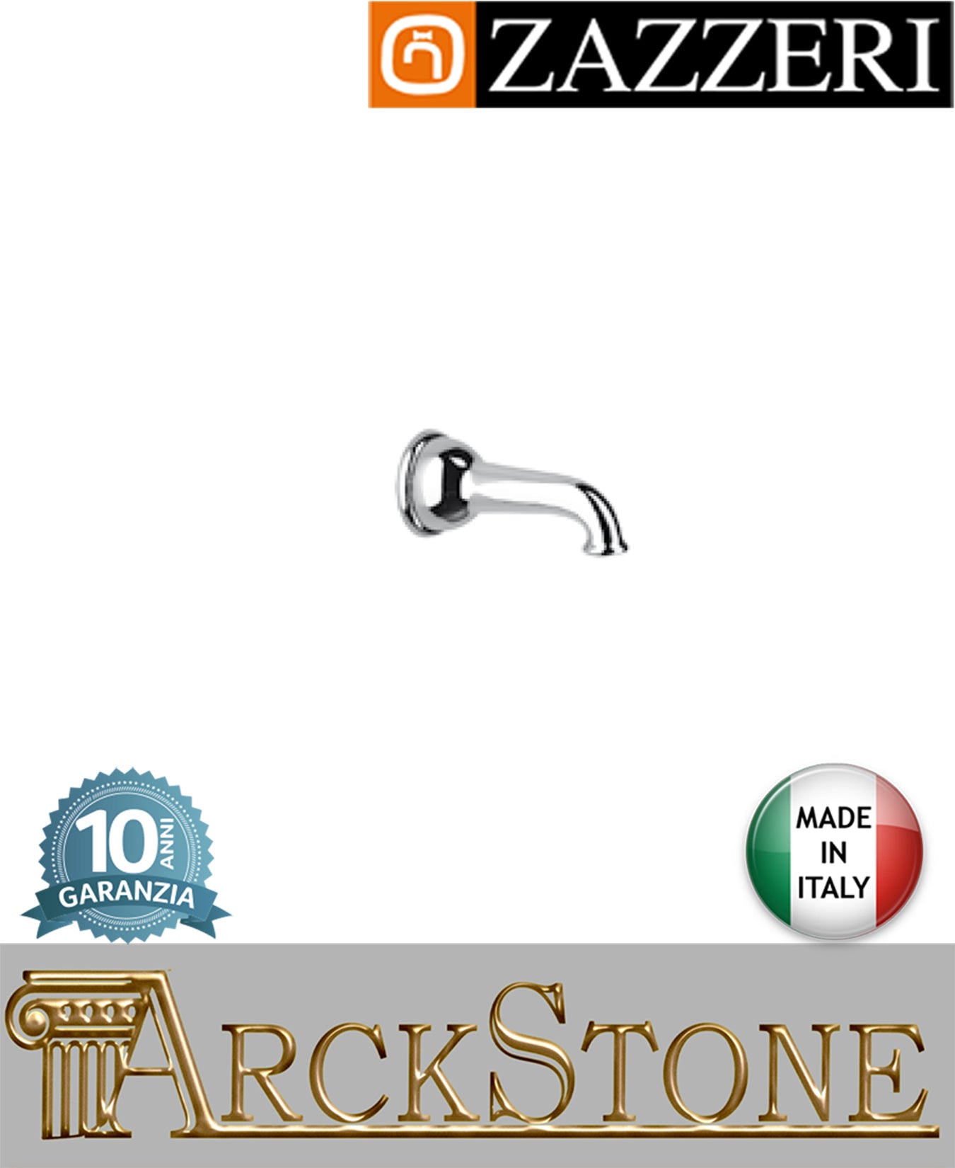 Getto lavabo vasca marca Zazzeri modello 900 finitura ottone cromato parete fontana muro Lunghezza 137 mm arredamento casa bocca erogazione acqua arredo bagno home azienda certificata garanzia 10 anni qualità made in italy