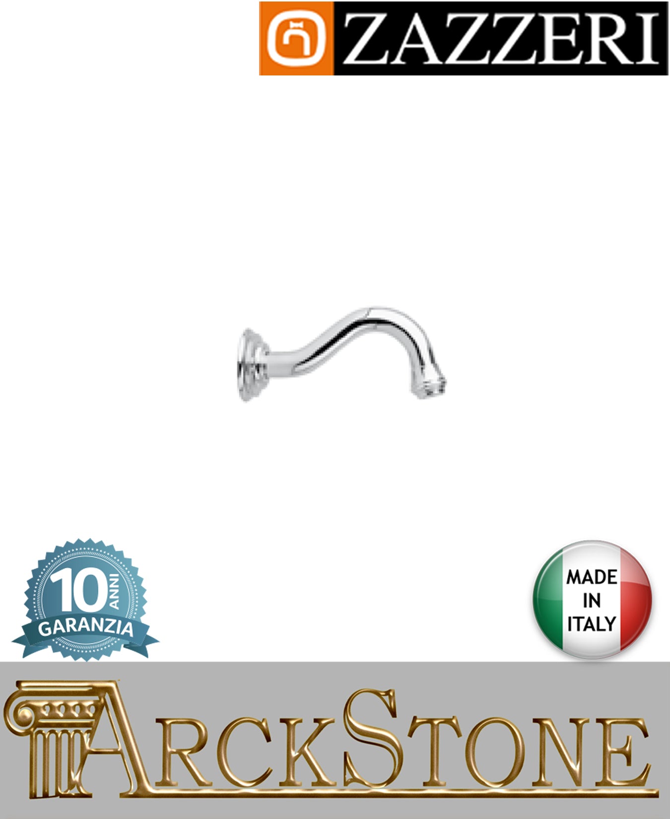 Getto lavabo vasca marca Zazzeri modello 900 finitura ottone cromato parete fontana muro Lunghezza 193 mm arredamento casa bocca erogazione acqua arredo bagno home azienda certificata garanzia 10 anni qualità made in italy