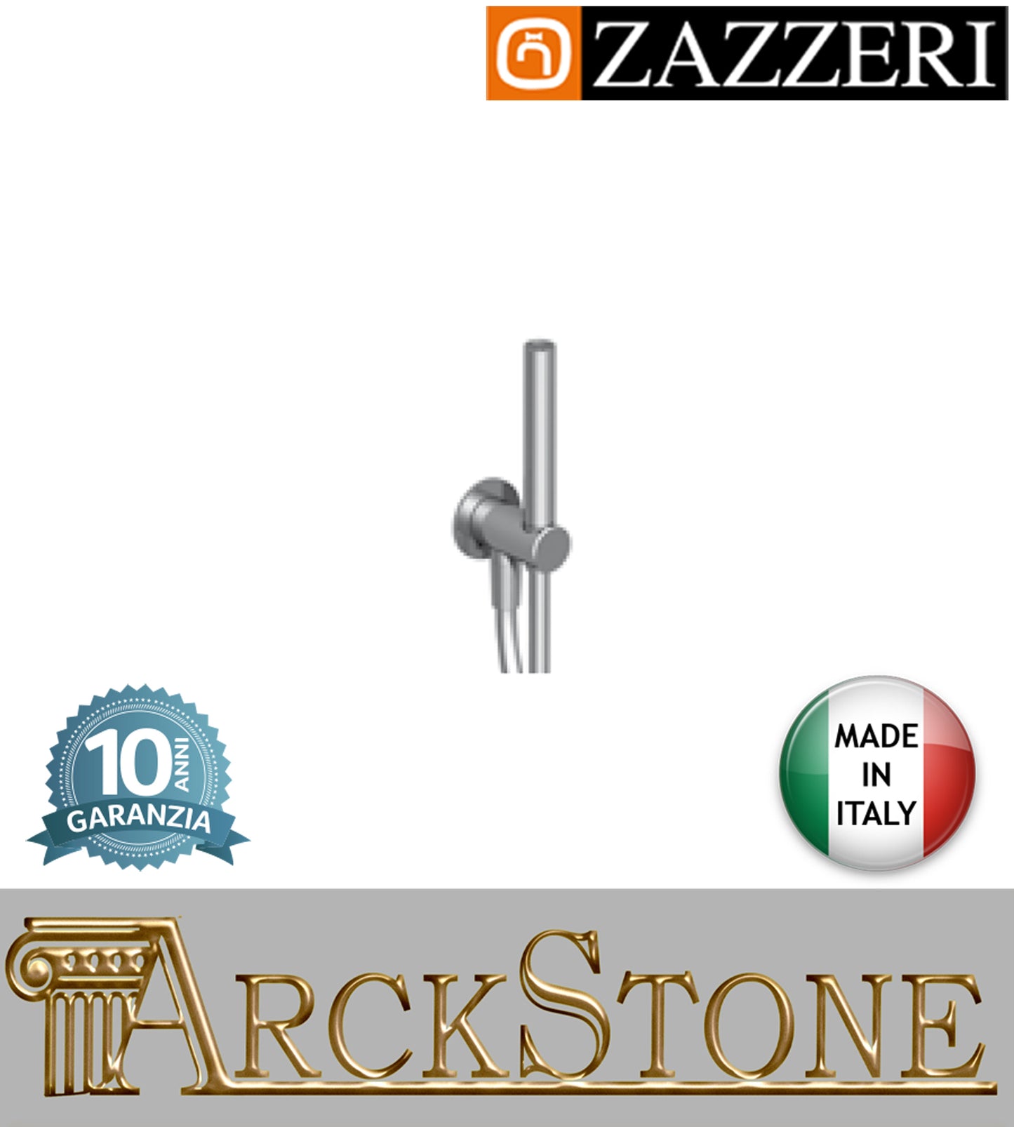 Duplex set doccia marca Zazzeri modello Shower Unix completo presa acqua uscita assiale cromata doccetta stilo mano flessibile PVC parete supporto arredamento bagno muro casa cromo garanzia 10 anni azienda made in italy