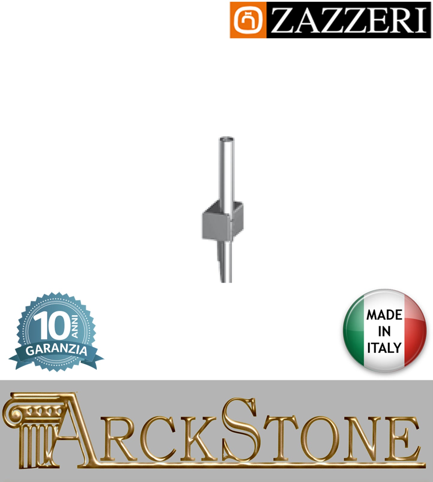 Duplex set doccia marca Zazzeri modello Shower Unix 5700Q419A00 CRCR completo presa acqua cromata doccetta stilo mano flessibile PVC uscita assiale parete supporto arredamento bagno muro casa cromo garanzia 10 anni azienda made in italy