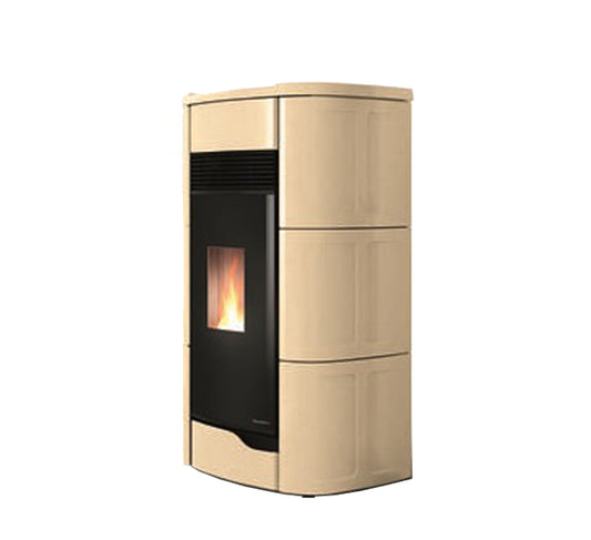 Stufa Pellet Aria Calda Ventilata Tre Ventilatori Ecofire Ermetica Palazzetti Anna 12 PRO 3 Potenza 12 kW Crema
