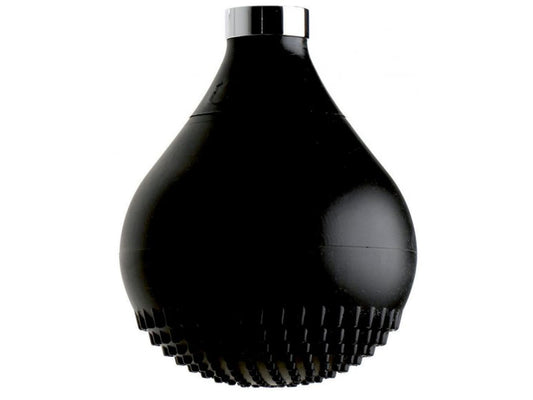 IB Rubinetti DROP Soffione Doccia Forma A Goccia In Silicone Nero Installazione A Soffitto O Parete Misura 118x172 mm Uscita Acqua Pioggia Stile Moderno Attacco In Ottone Finitura Cromata