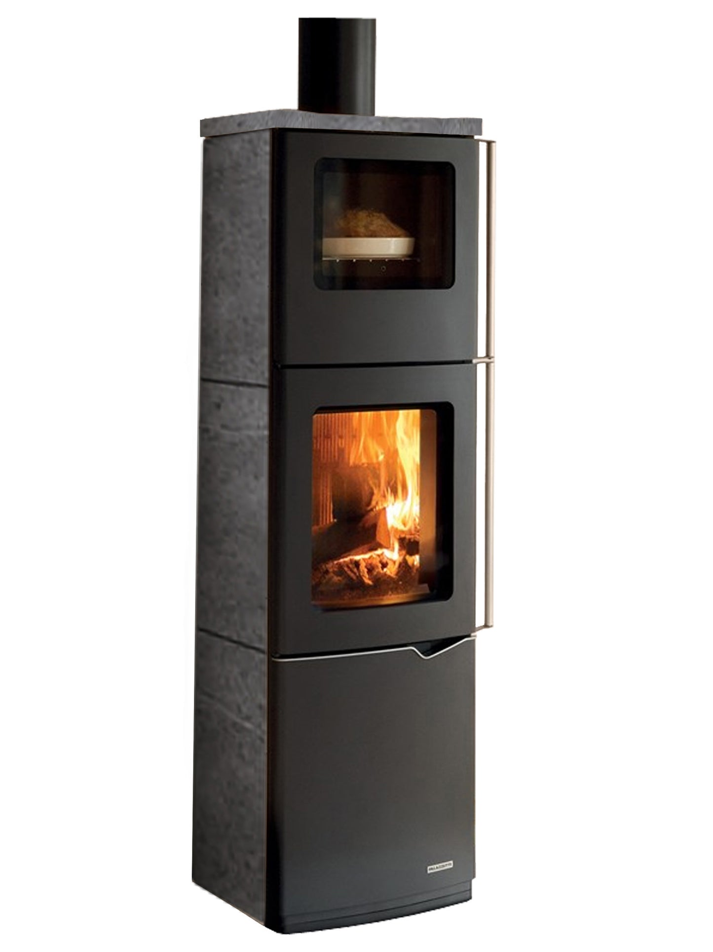 Stufa Legna Aria Calda Naturale Palazzetti Eva S Forno Potenza 9 kW Rivestimento Pietra Colore Ollare