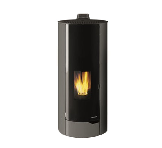 Stufa Pellet Aria Calda Ventilata Standard Palazzetti Ecofire Nina 8 Potenza 8,2 kW Grigio Argento