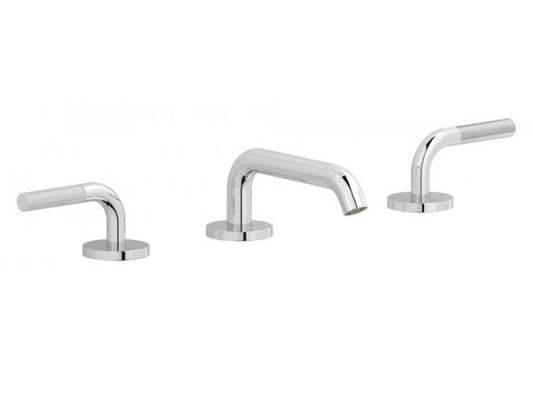 Miscelatore Lavabo A Tre Fori Bocca Bassa Appoggio IB Rubinetti Industria Completa Di Scarico Click Clack Materiale Ottone Finitura Cromata