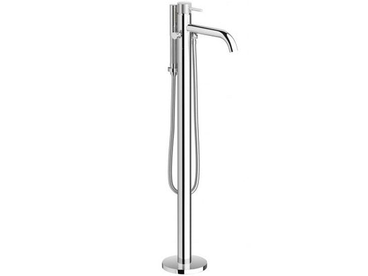 Miscelatore Bordo Vasca Da Terra Completo Di Kit Doccia IB Rubinetti Industria Materiale Ottone Finitura Cromata