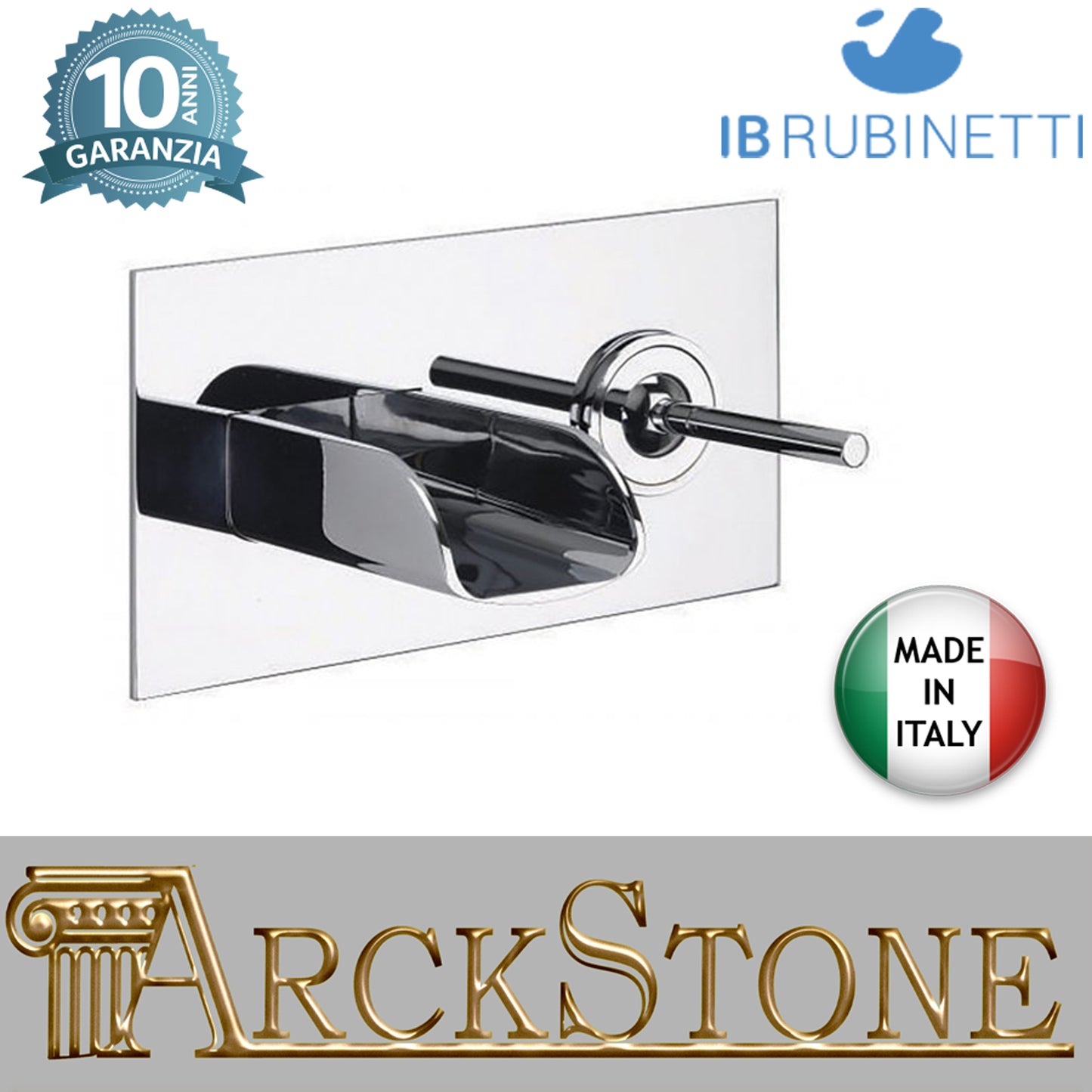 Miscelatore lavabo ad incasso completo di piletta di scarico click-clack marca IB rubinetti modello LoveMe rubinetteria rubinetto ottone cromato bagno cascata fontana finitura cromo rivenditore autorizzato campania arredamento garanzia 10 anni qualità