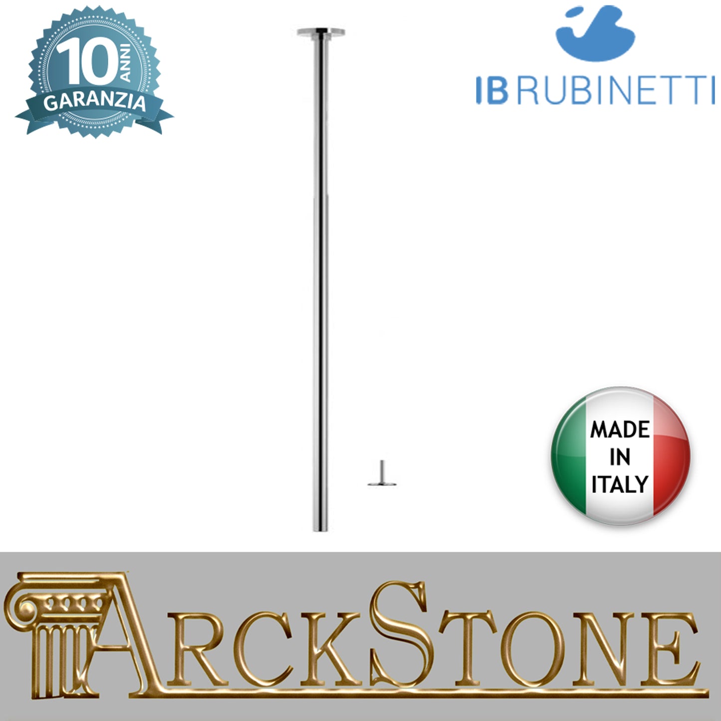 Miscelatore bocca da soffitto alimentata con comando remoto incluso marca IB rubinetti modello LoveMe rubinetteria rubinetto ottone cromato bagno cascata fontana finitura cromo rivenditore autorizzato campania arredamento garanzia 10 anni made in italy