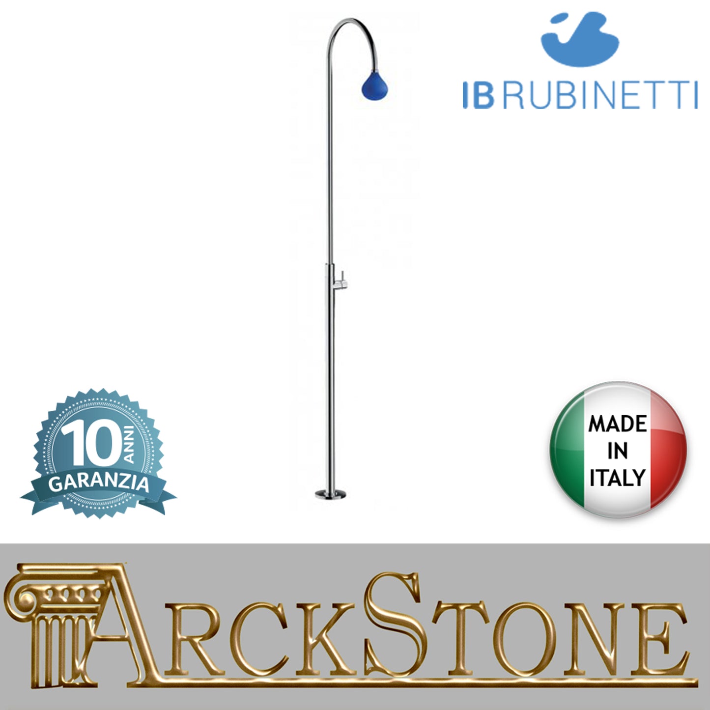 Colonna doccia monocomando meccanico da terra drop marca IB rubinetti modello Shower Columns cromato finitura cromo doccione muro rivenditore autorizzato campania arredamento garanzia 10 anni azienda certificata soffitto qualità made in italy arredo bagno