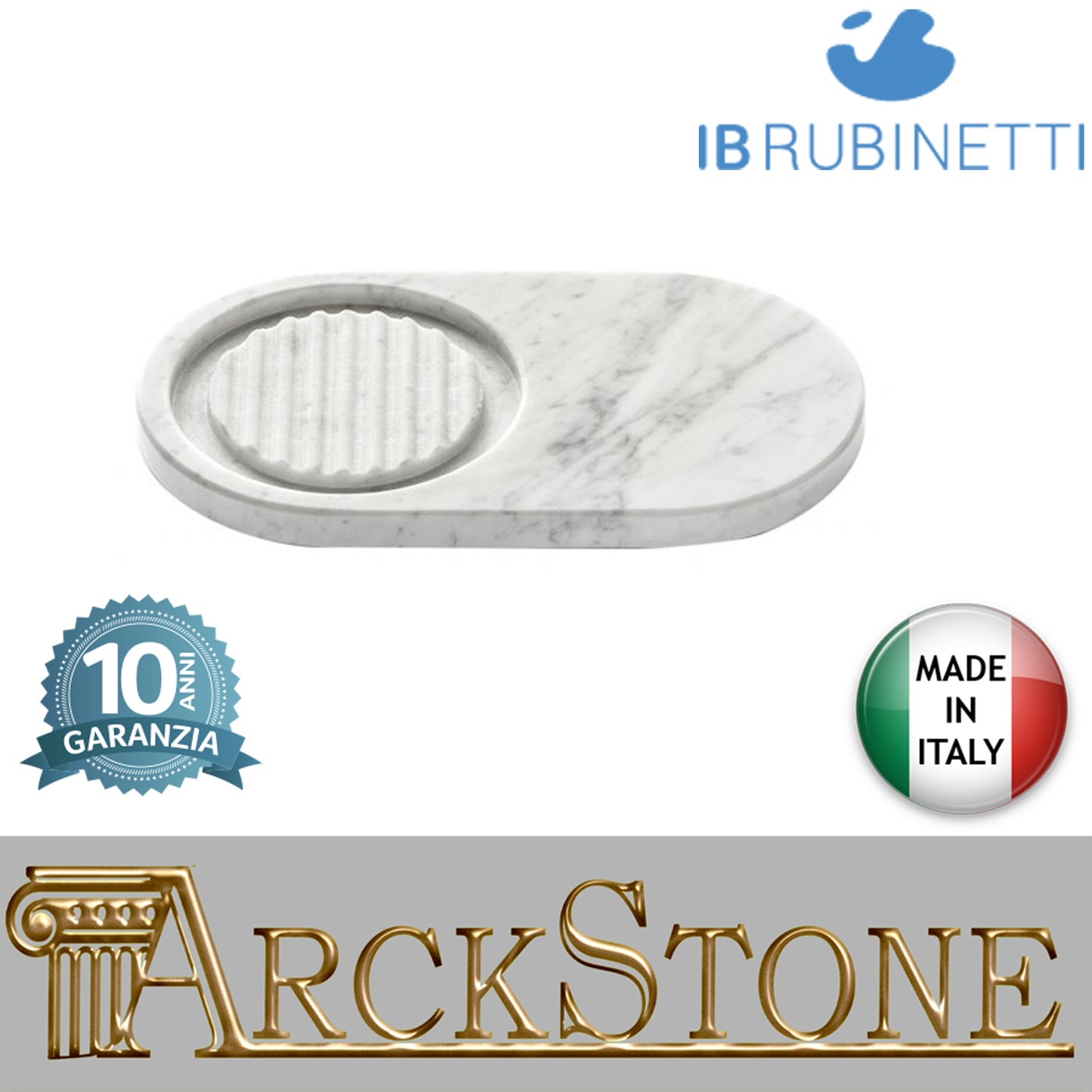 Porta sapone e posa oggetti marca IB rubinetti modello Marmo finitura Marmo bianco Carrara rivenditore autorizzato vassoio parete accessori bagno arredamento campania garanzia 10 anni azienda certificata made in italy