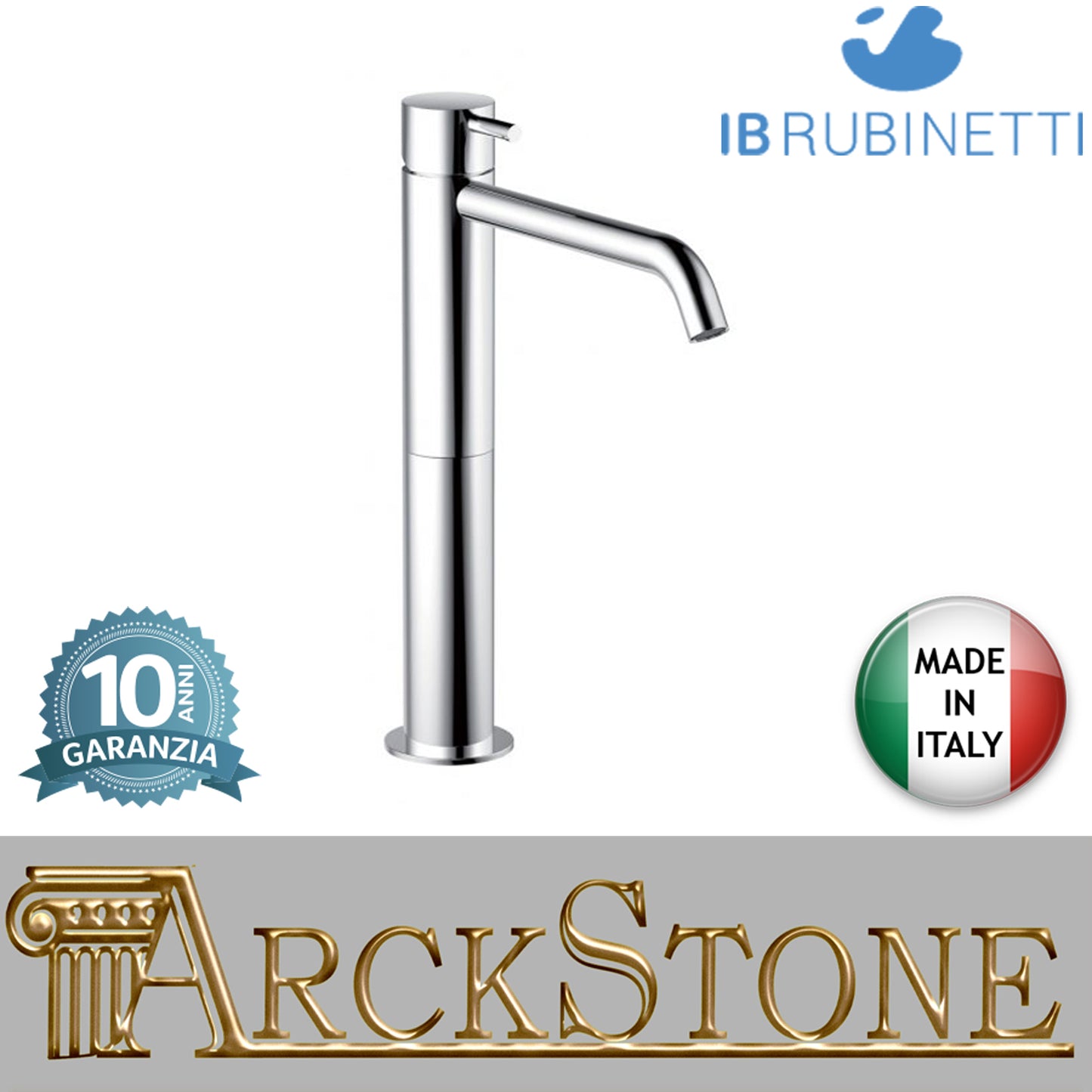 Miscelatore lavello monoforo marca IB rubinetti modello Serie Kitchen finitura ottone cromato rubinetteria cucina appoggio rivenditore autorizzato fontana lavatoio arredamento campania rubinetto garanzia 10 anni azienda certificata
