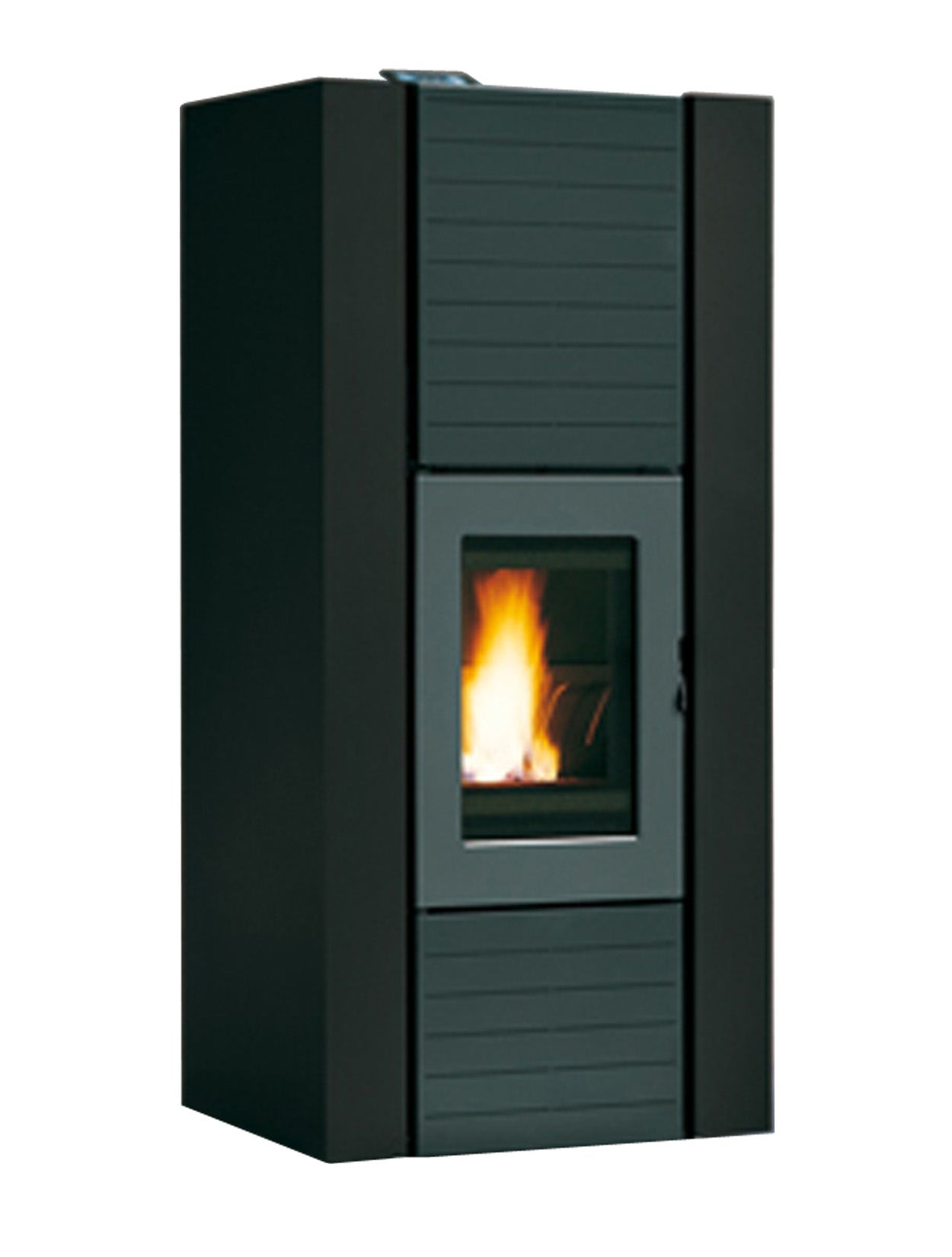 Termo Stufa Pellet Ermetica Palazzetti Martina Idro Lux 15 Potenza 15,4 kW Rivestimento Colore Nero